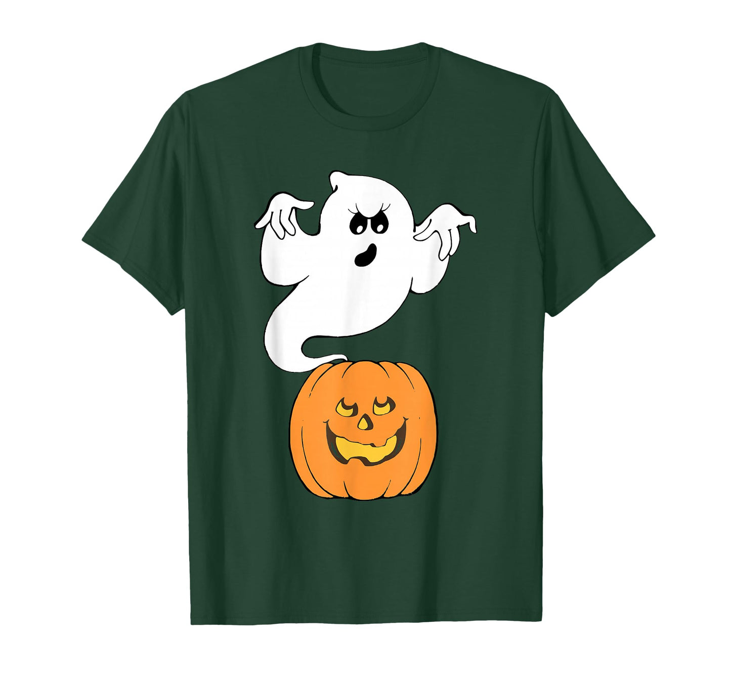 Vintage Halloween Pumpkin and Ghost Graphic Tee Spooky Creep T-Shirt