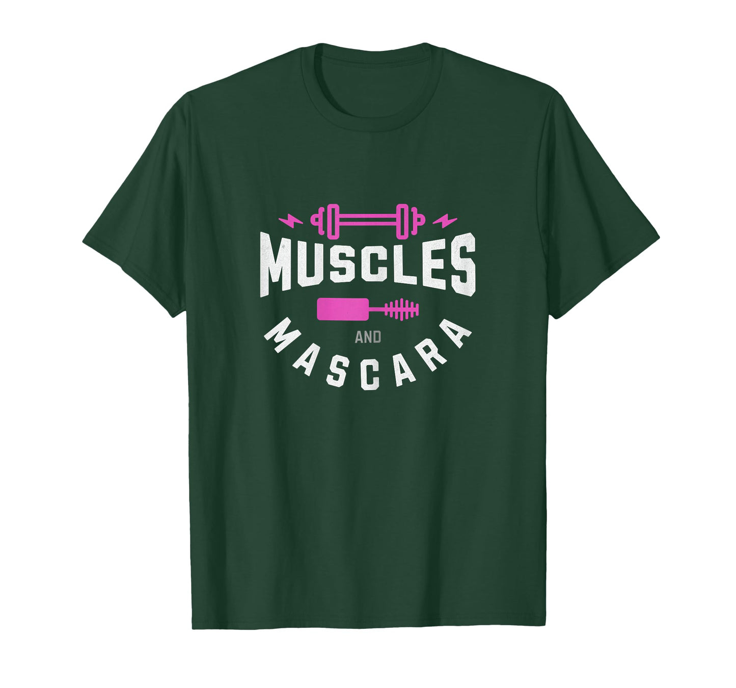 Womens Muscles and Mascara Cute Fitness Gym T-Shirt