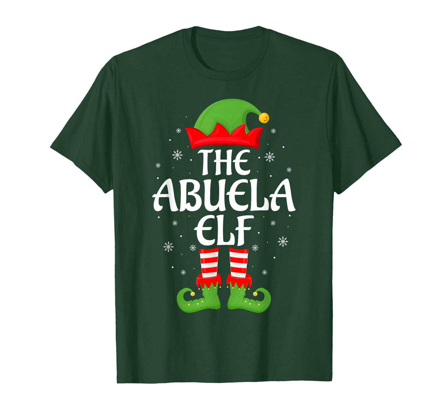 Abuela Elf Xmas Family Matching Elf Squad Christmas T-Shirt