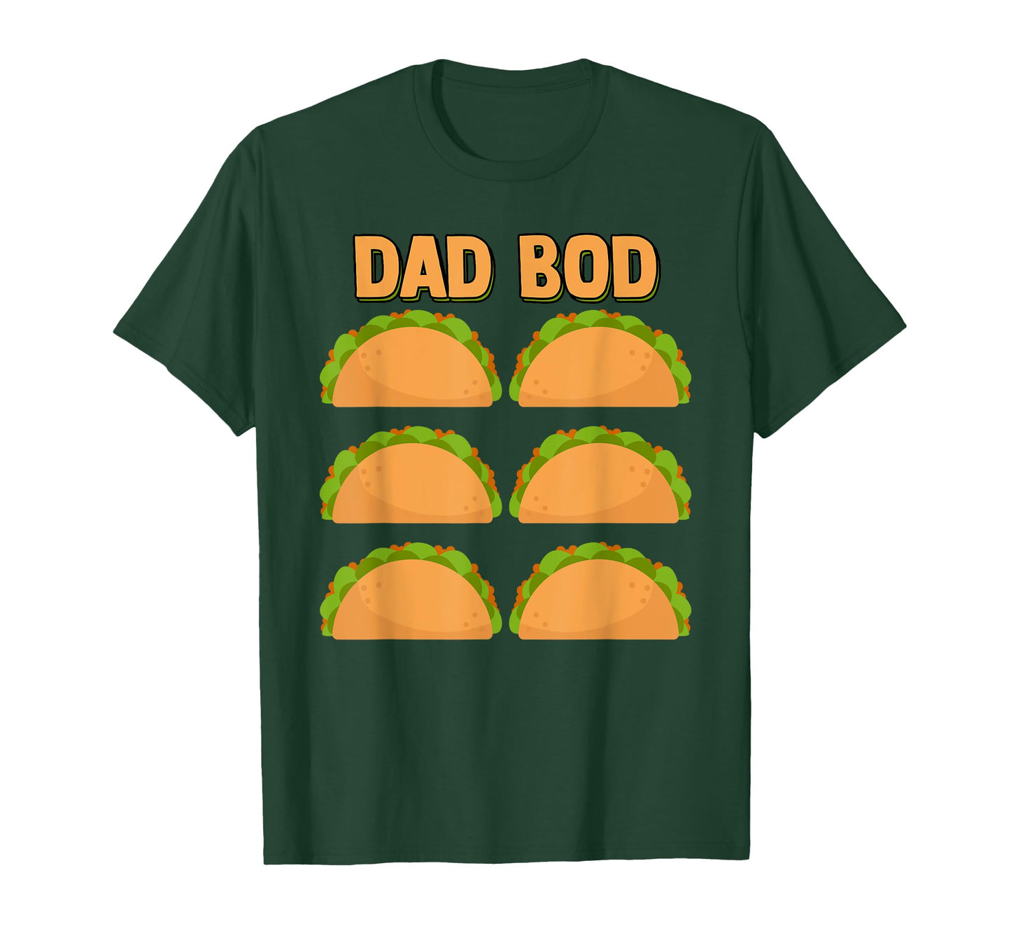 Men's Dad Bod Funny Six (6) Pack Fake Muscle Tacos Abs Gym T-Shirt