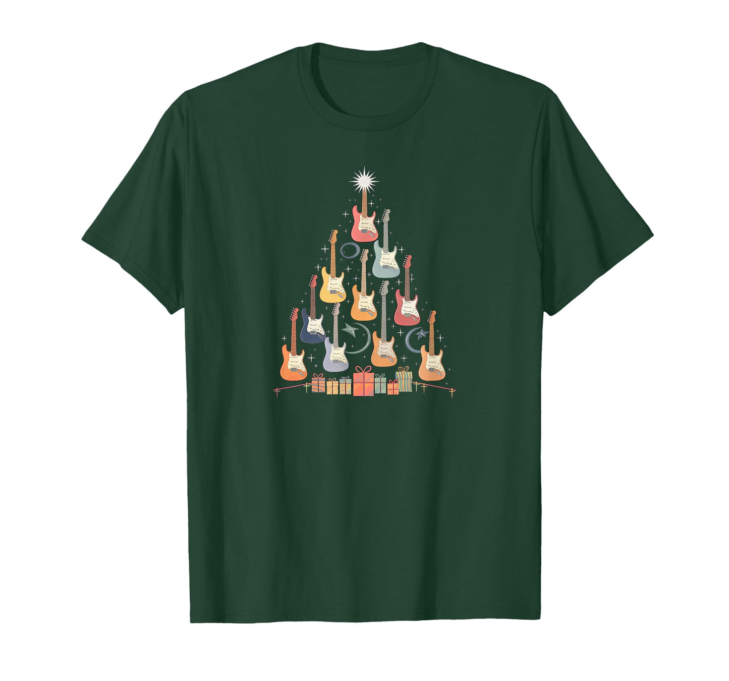 Christmas Guitar Christmastree Tree Made Out of Guitars T-Shirt