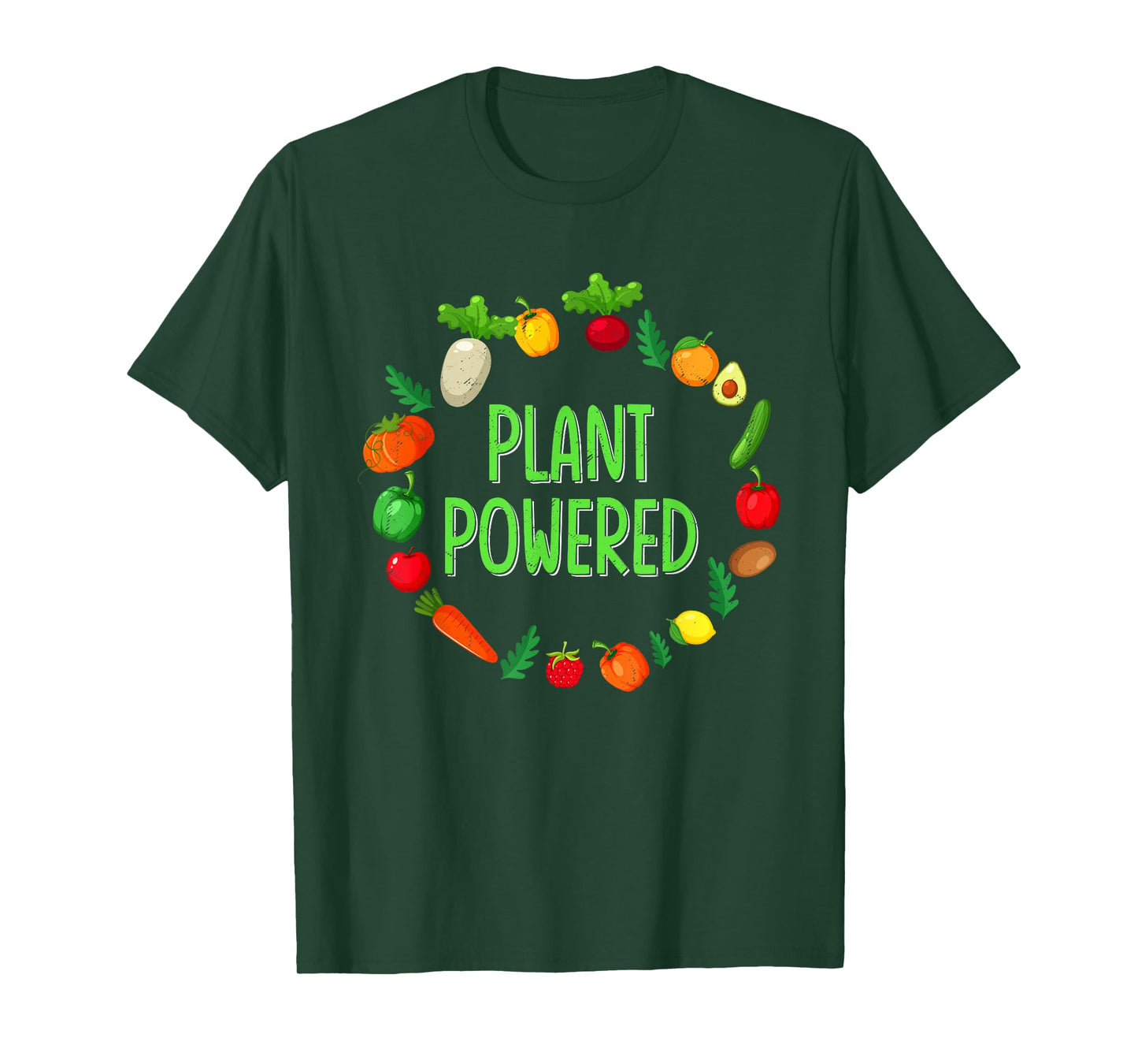 Plant Powered Retro Funny Gym Workout Vegetarian Vegan Lover T-Shirt