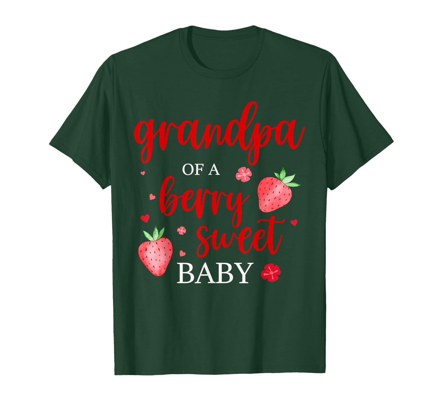 Grandpa Of A Berry Sweet One Strawberry Baby First Birthday T-Shirt
