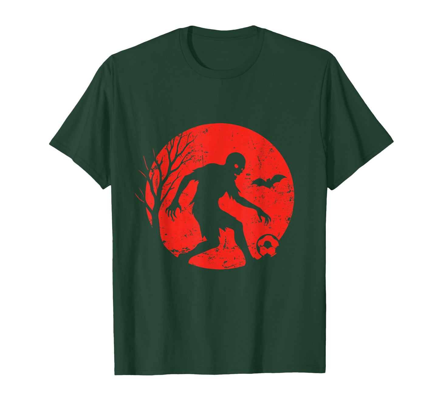 Zombie Soccer Dribble Under Moon T-Shirt