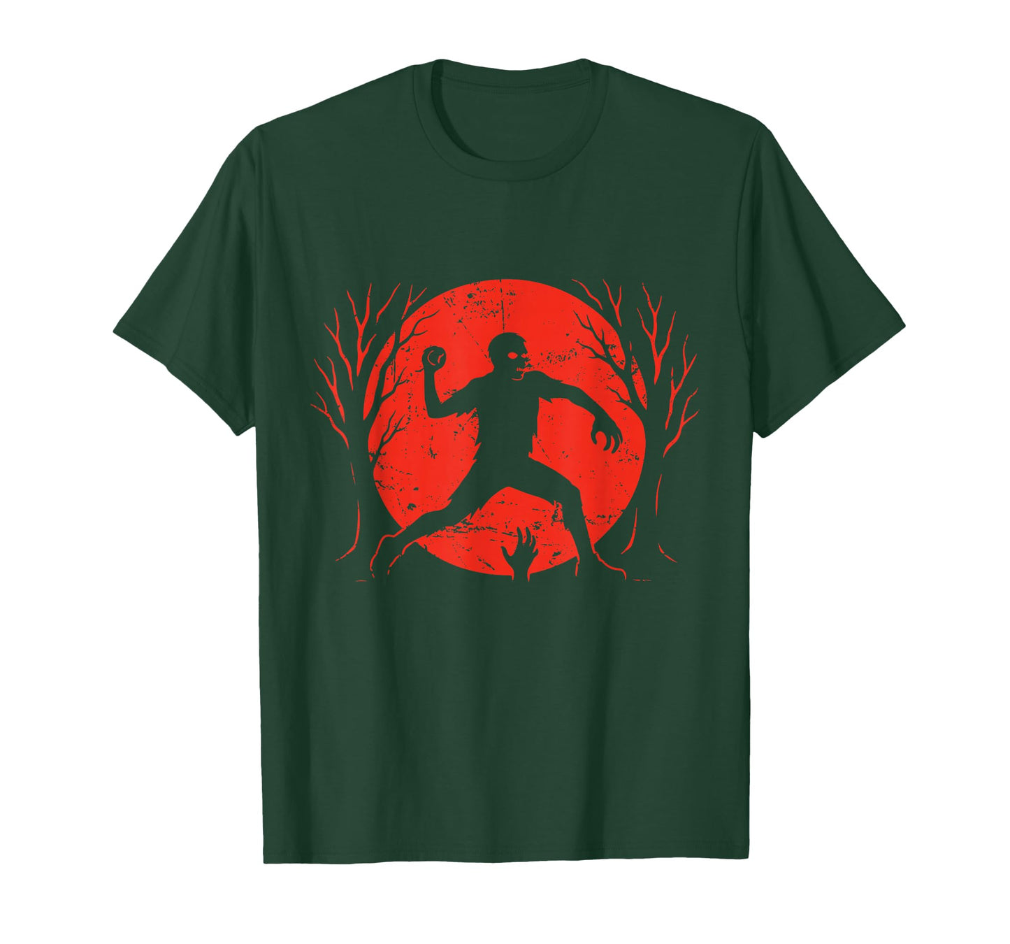 Zombie Baseball Pitch Under Moon T-Shirt