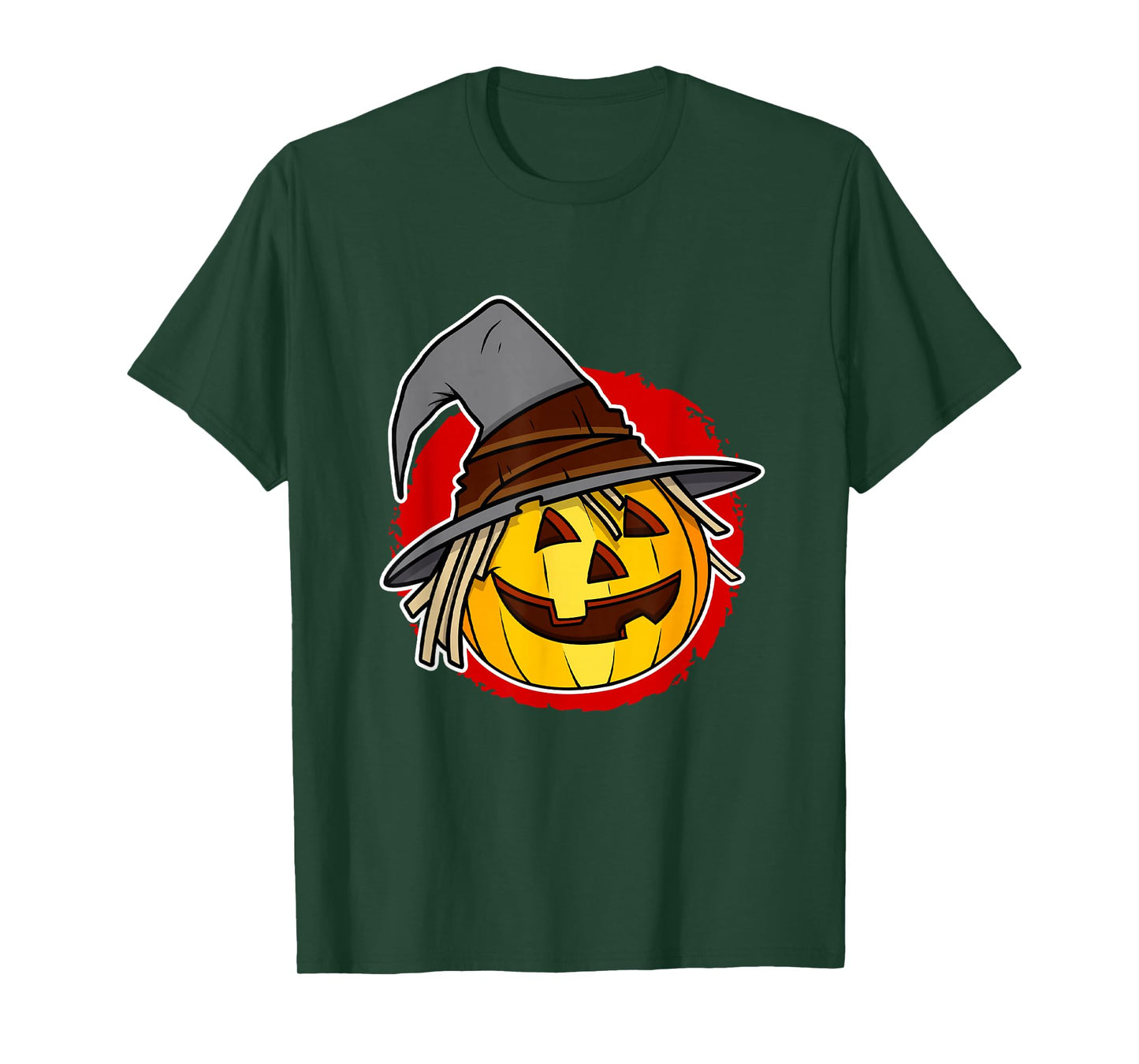 Halloween Jack o Lantern Pumpkin with Witch Hat T-Shirt