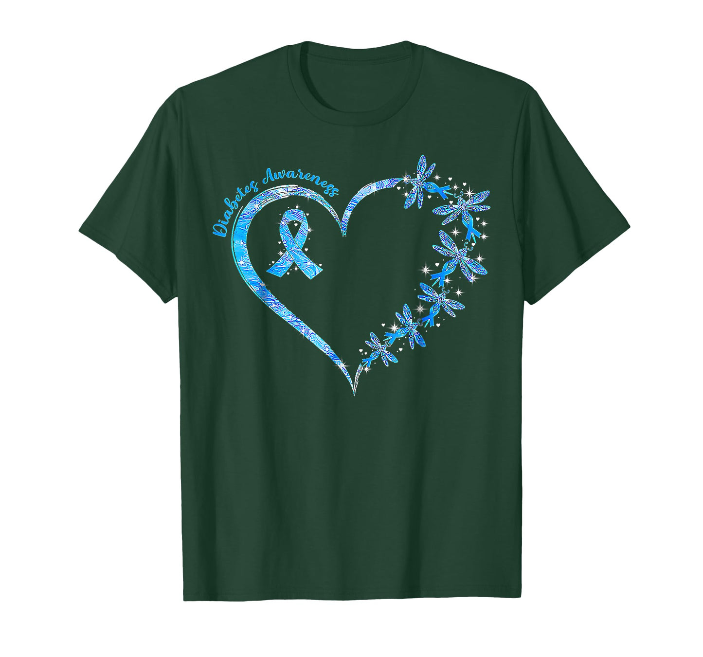 In November We Wear Blue Cure Diabetes Awareness Love Heart T-Shirt