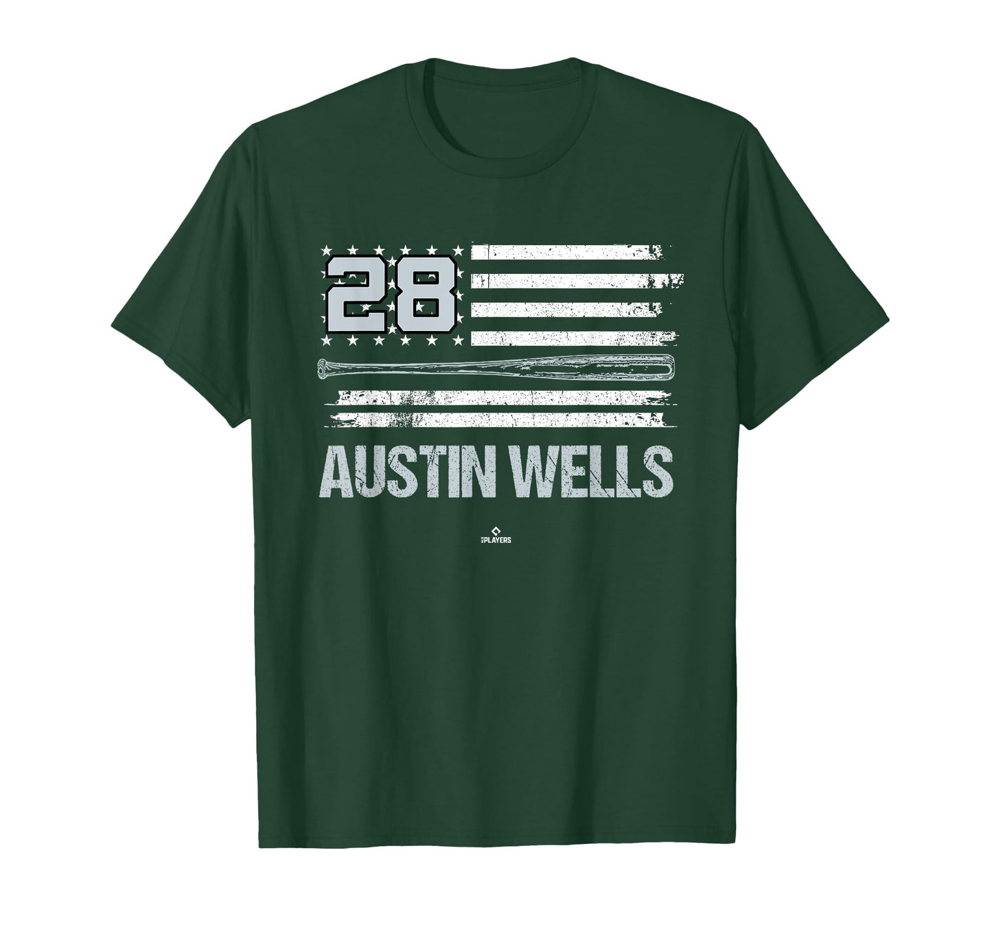 USA Flag Bat Austin Wells New York Baseball MLBPA T-Shirt