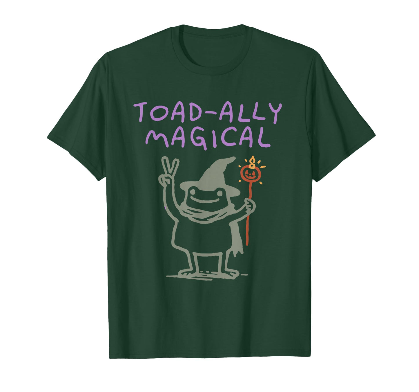 Toad-Ally Magical Frog Witchy Halloween Design T-Shirt
