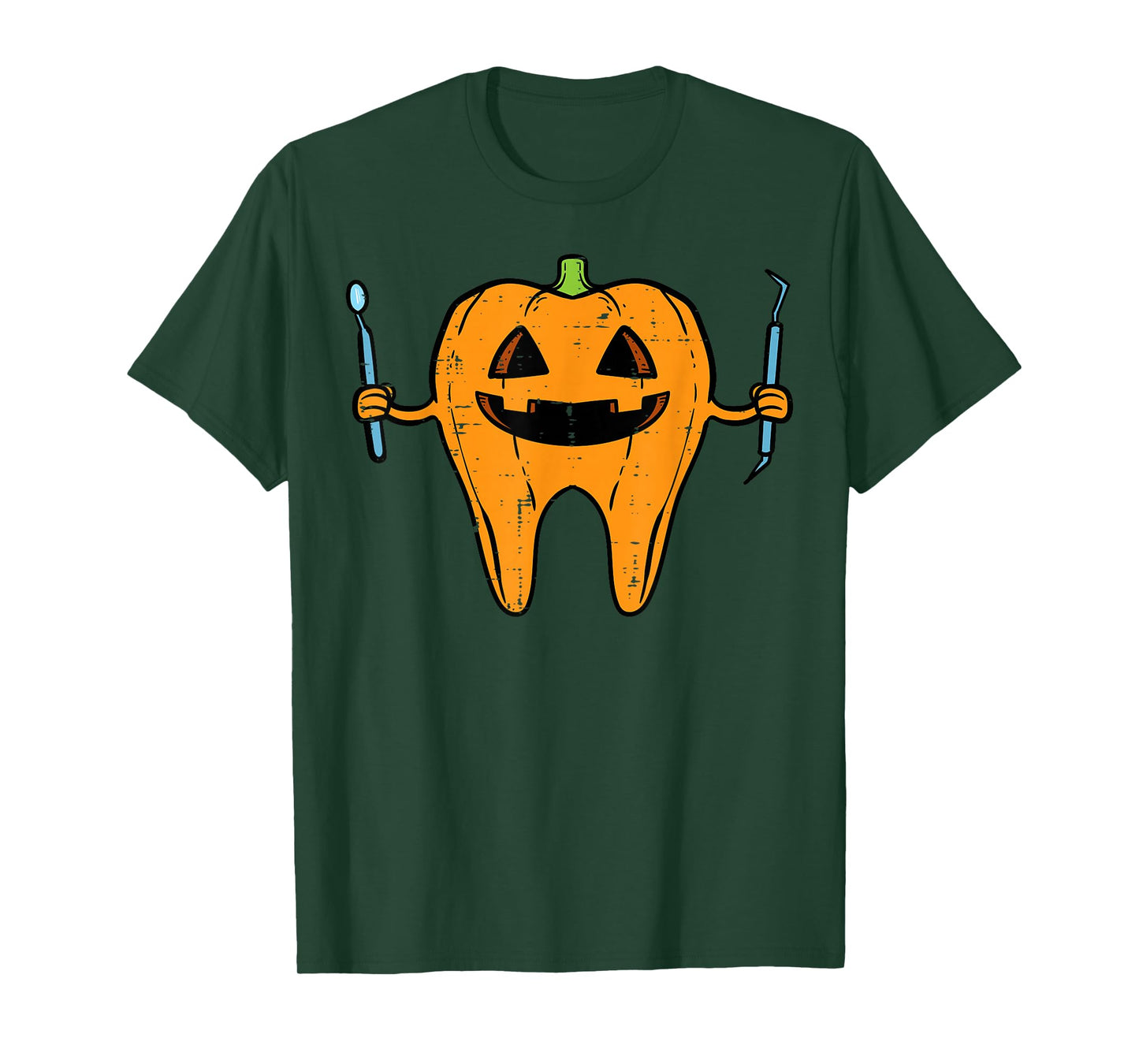 Halloween Dentist Tooth Pumpkin Dental Costume Men Women Kid T-Shirt