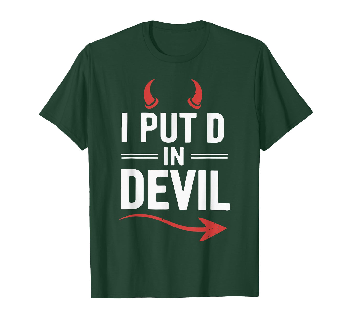 I Put D In Devil Funny Halloween Matching Couple Costume T-Shirt