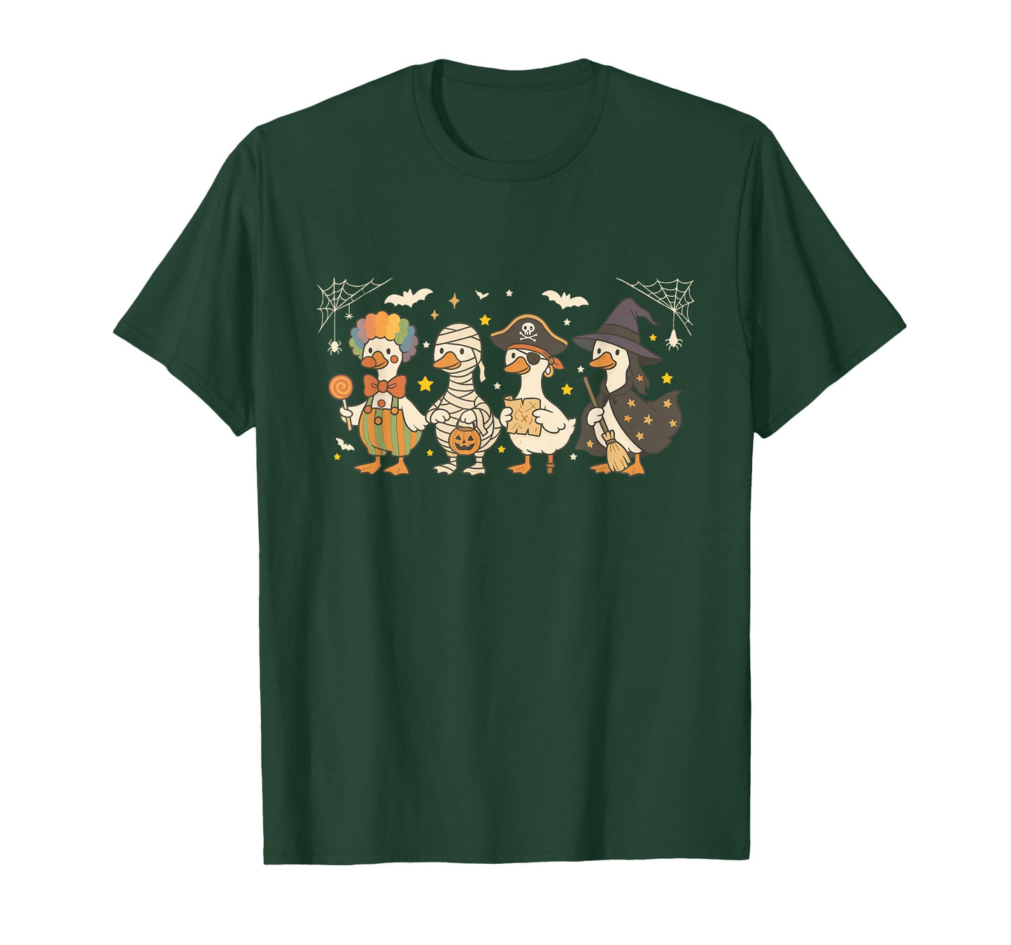 Spooky Goose Halloween Goose Witch Ghost Silly Goose Farm T-Shirt