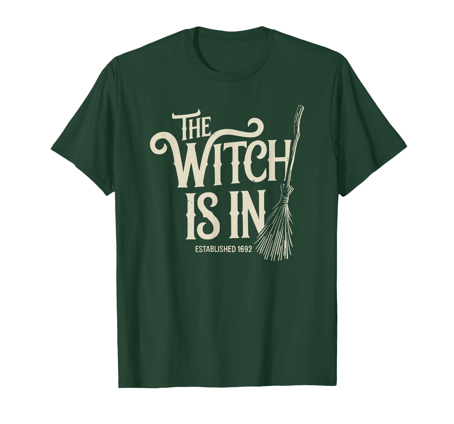 The Witch is in Funny Salem Broomstick Halloween Vintage T-Shirt