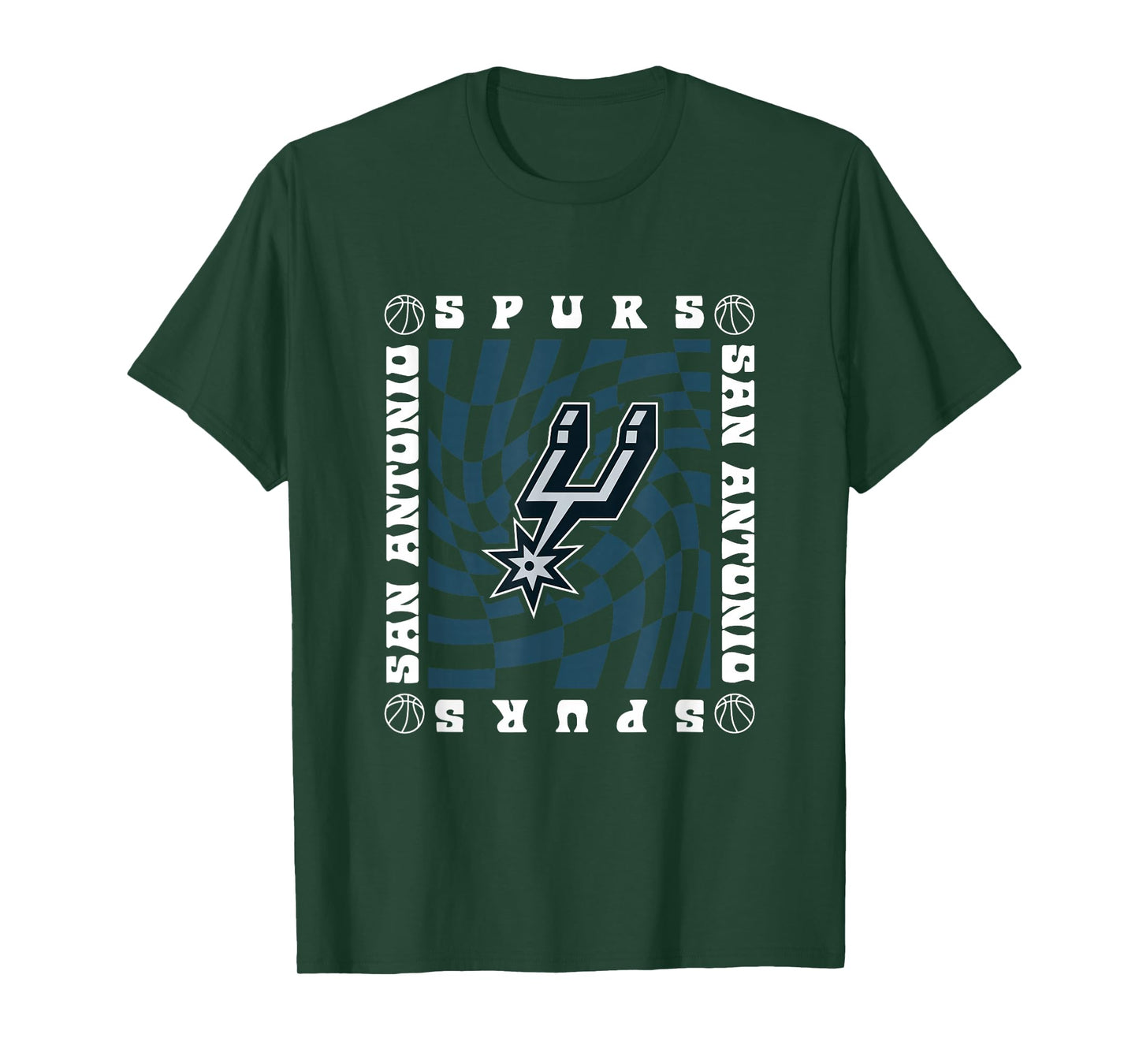 NBA San Antonio Spurs Retro Checkerboard Wave T-Shirt