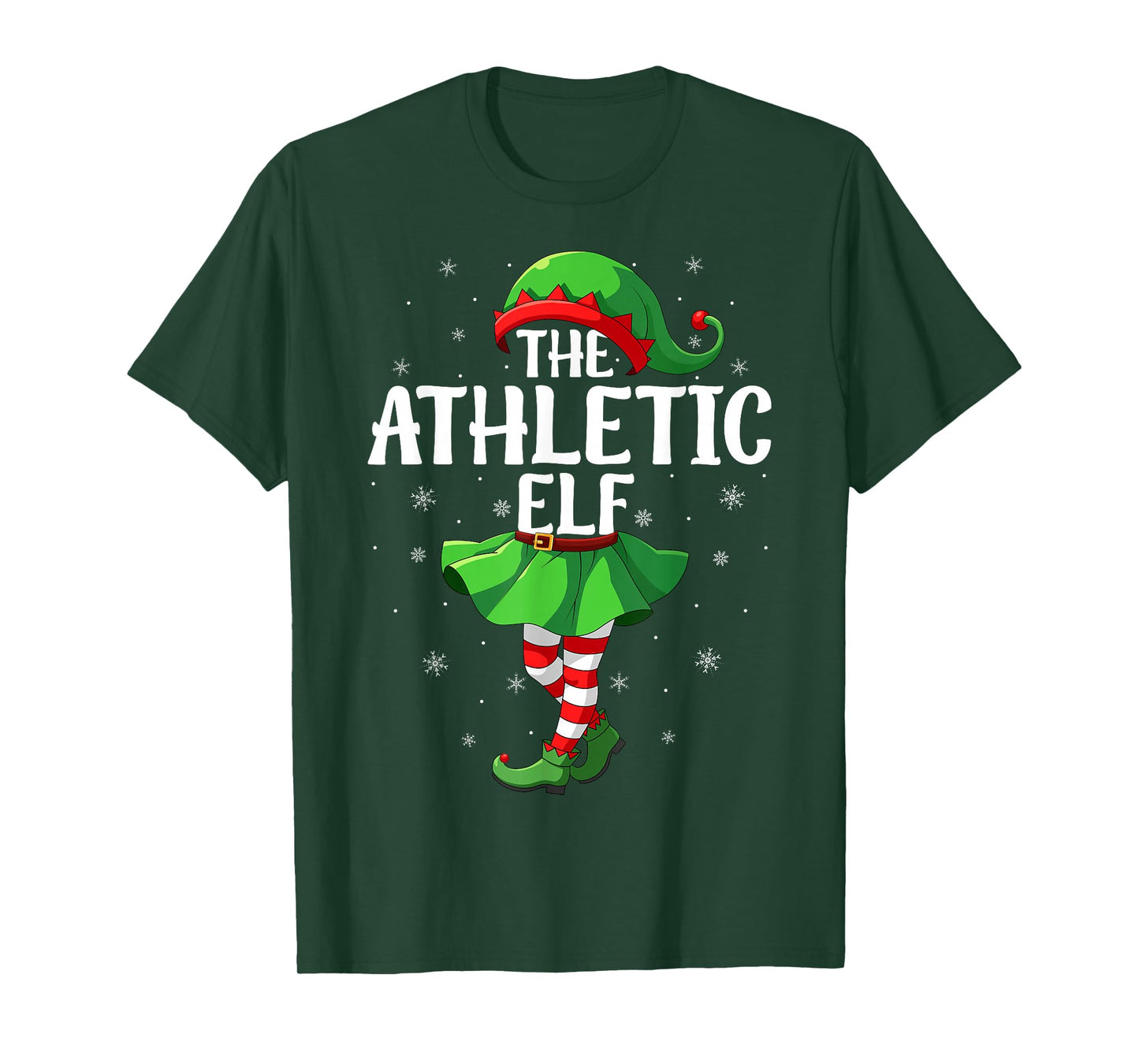 Athletic Elf Christmas Girls Women Elf Squad Xmas Family T-Shirt