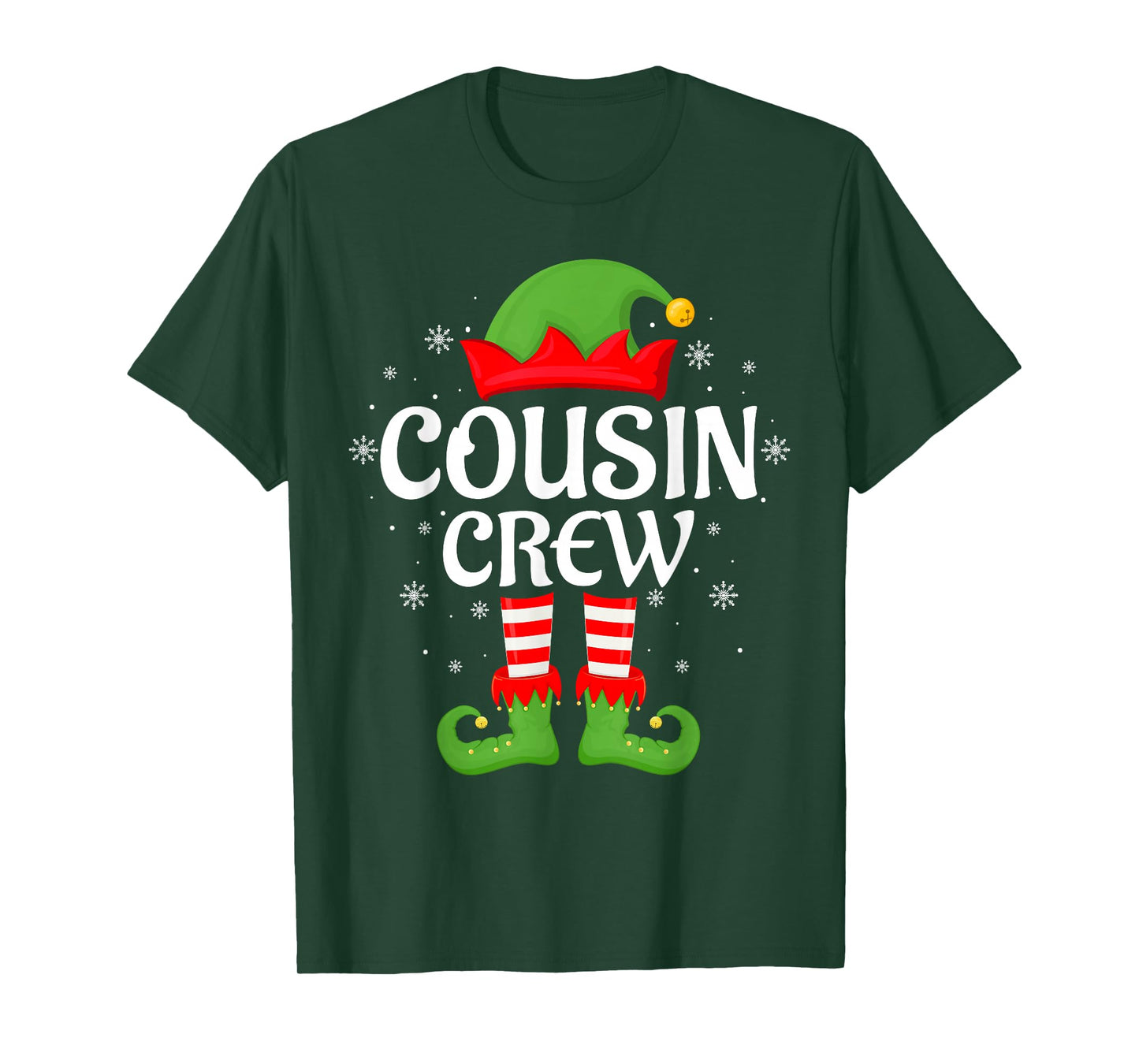 Cousin Crew Elf Xmas Matching Family Elf Squad Christmas T-Shirt