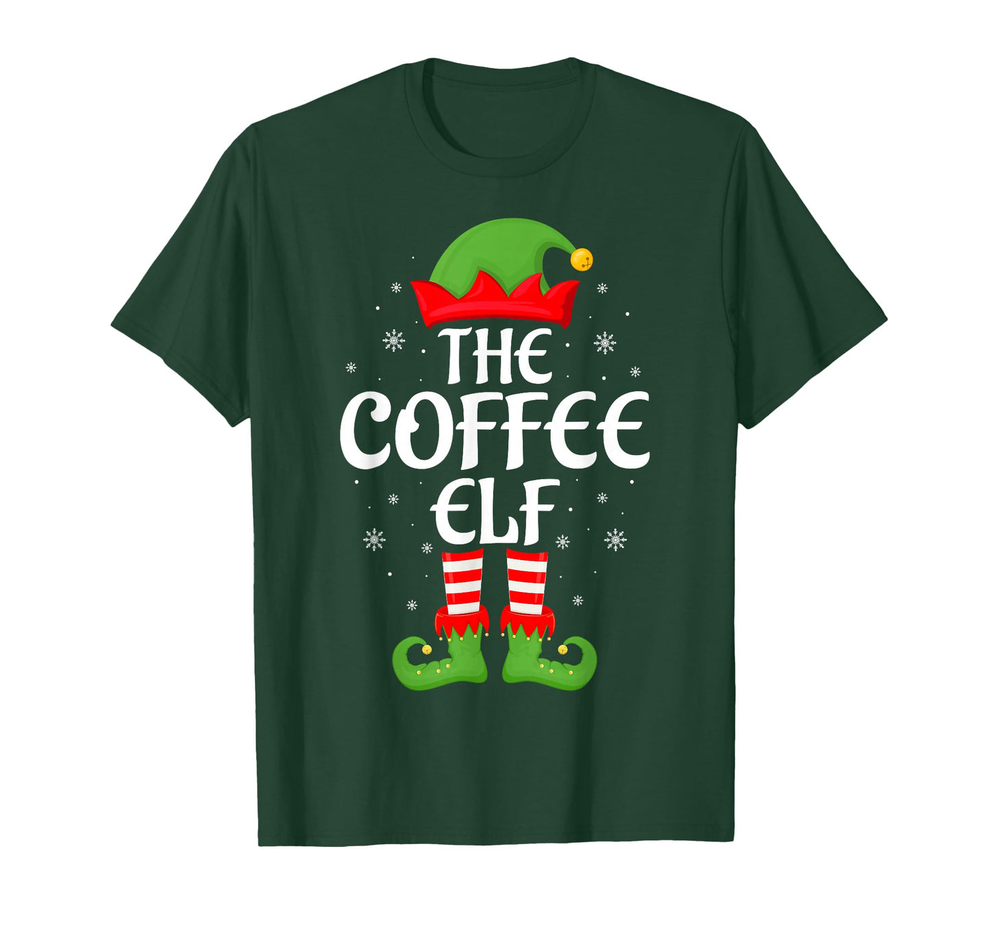 Coffee Elf Xmas Family Matching Elf Squad Christmas T-Shirt