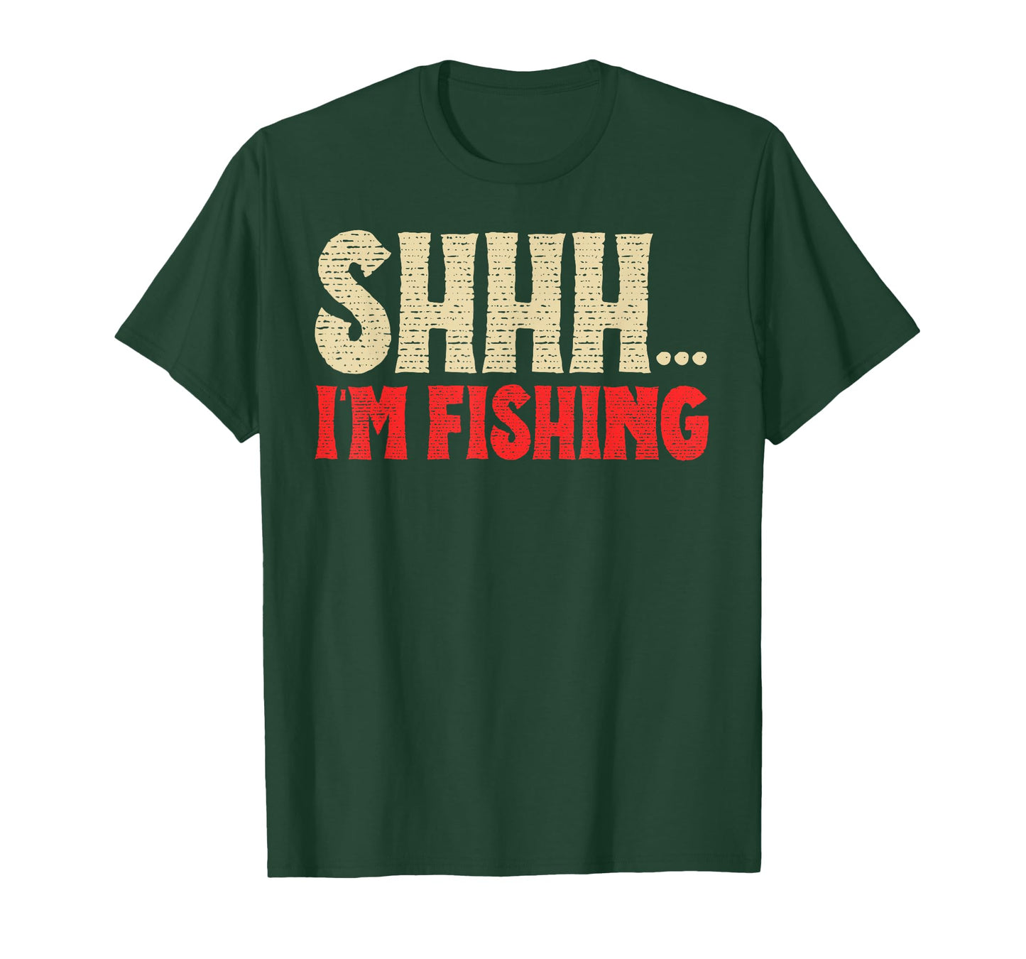 Shhh I'm Fishing Fish Lovers Retro Angler Father Dad Vintage T-Shirt