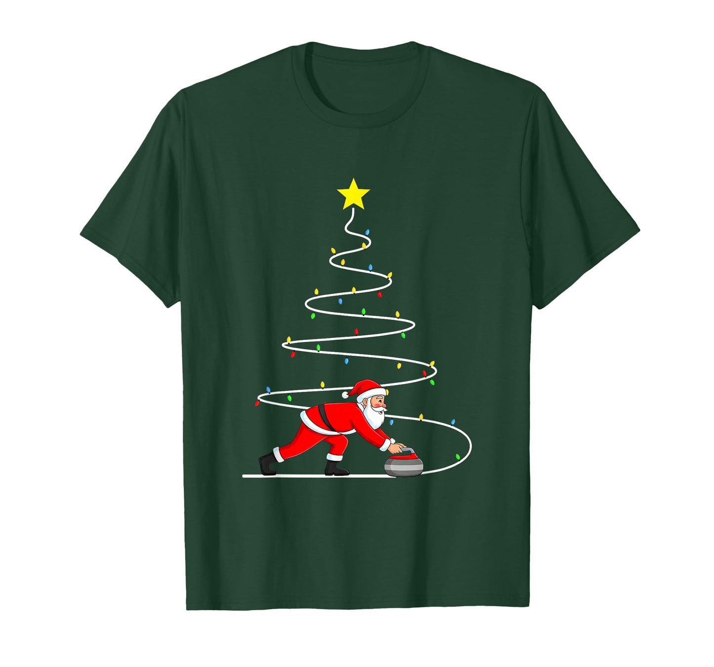 Santa Curling Christmas Tree T-Shirt