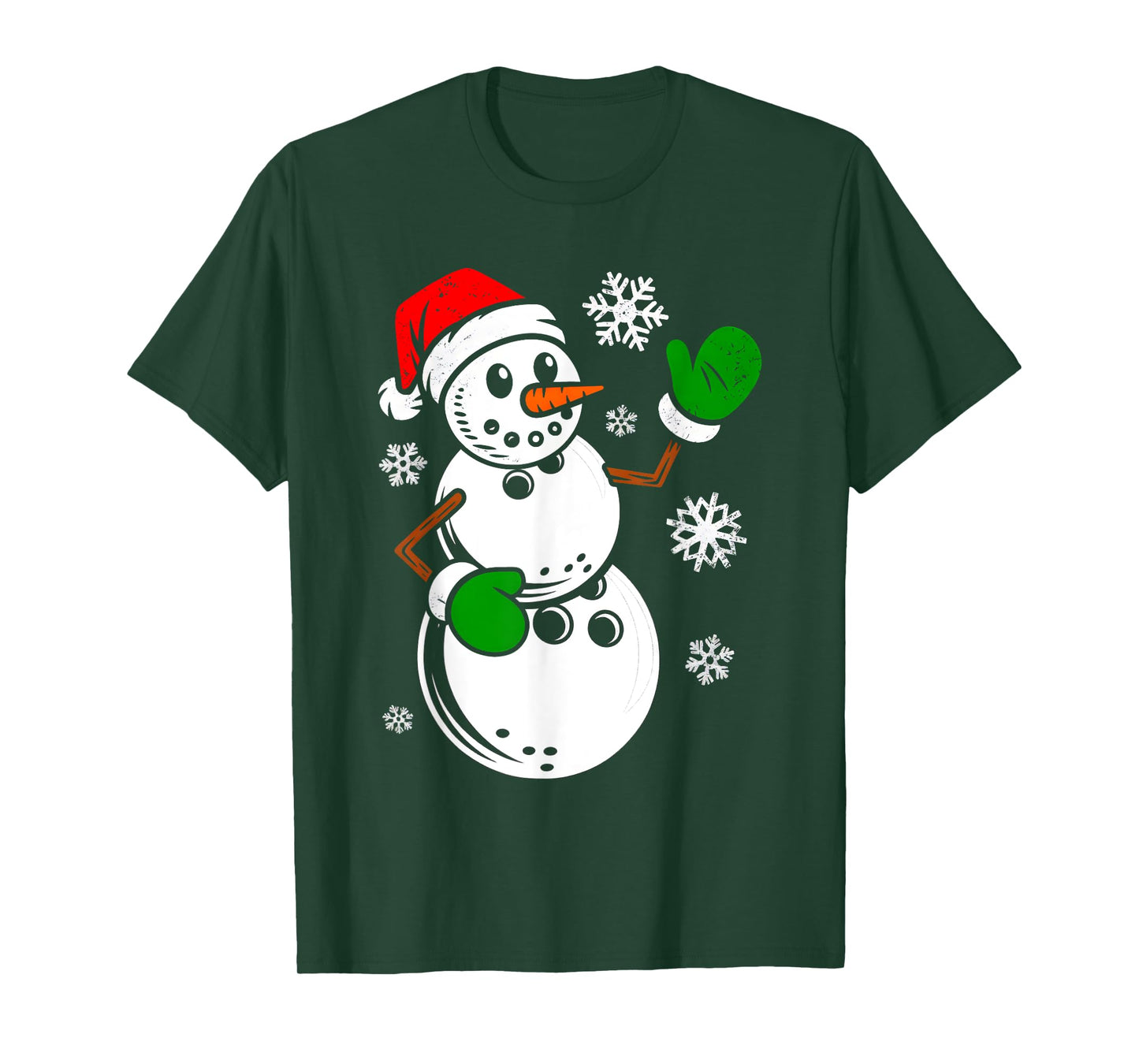 Bowling Santa Hat Snowman Xmas Funny Bowling Lover Christmas T-Shirt