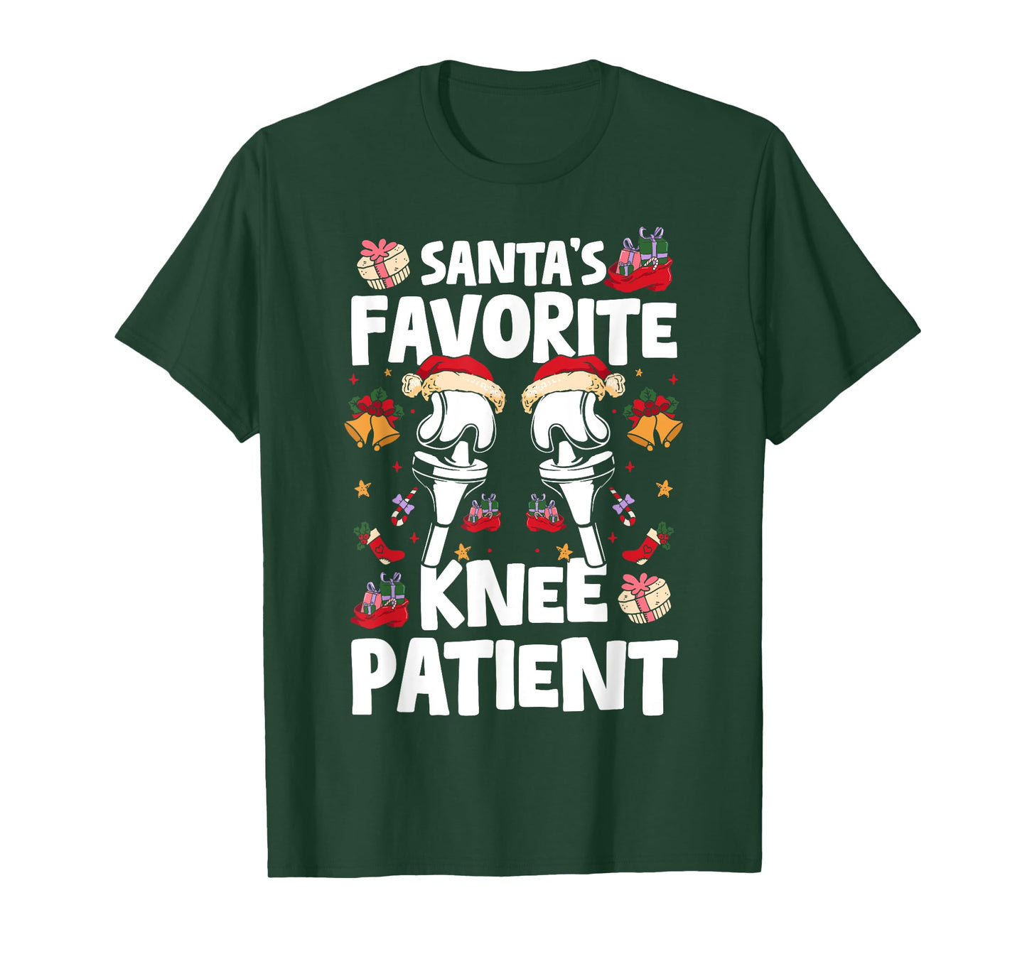 Santas Favorite Knee Patient Knee Replacement Surgery Xmas T-Shirt