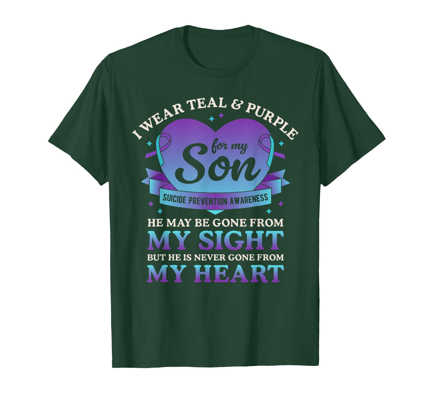 I Wear Teal & Purple For My Son Suicide Prevention Awareness T-Shirt