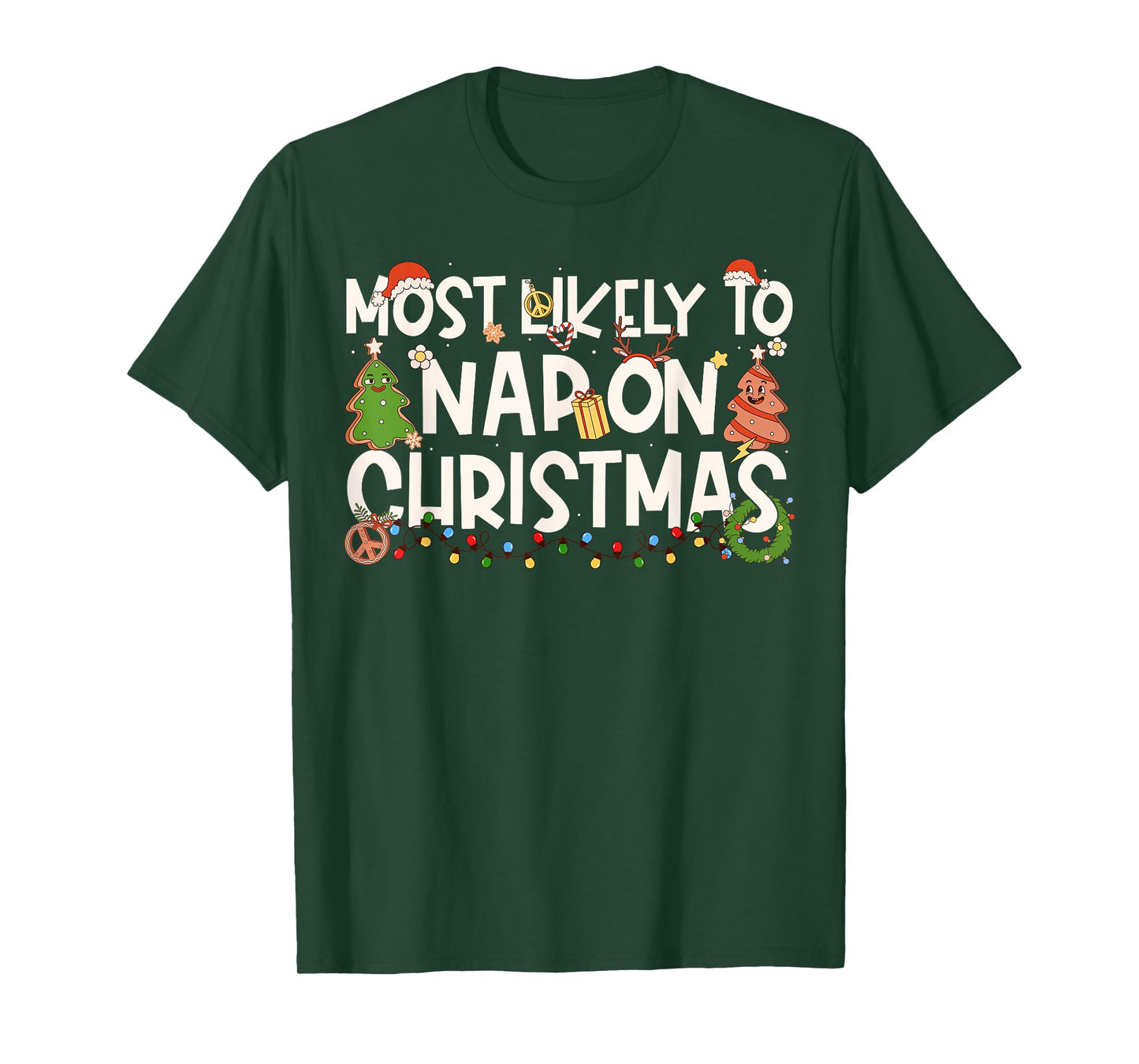 Most Likely to Nap On Christmas Family Matching Christmas T-Shirt