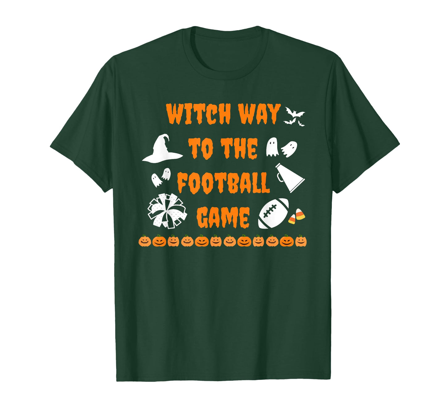 Witch Way to The Football Game Cheerleader Cheer Mom Funny T-Shirt