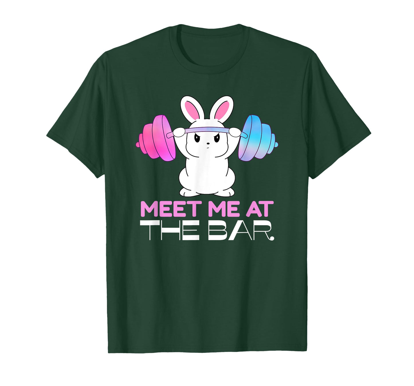 meet me at the bar barbell bunny funny exercise workout pun T-Shirt