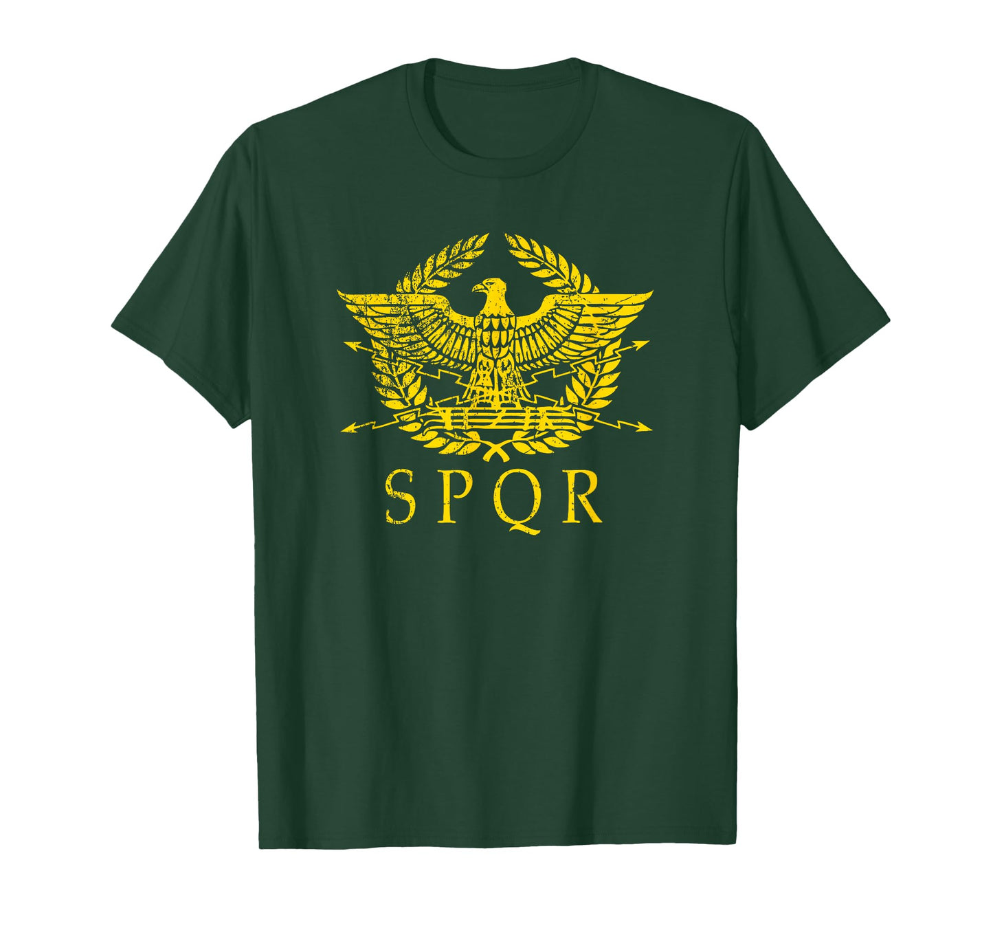 S.P.Q.R. T-shirt - Distressed Ancient Rome SPQR gold logo T-Shirt