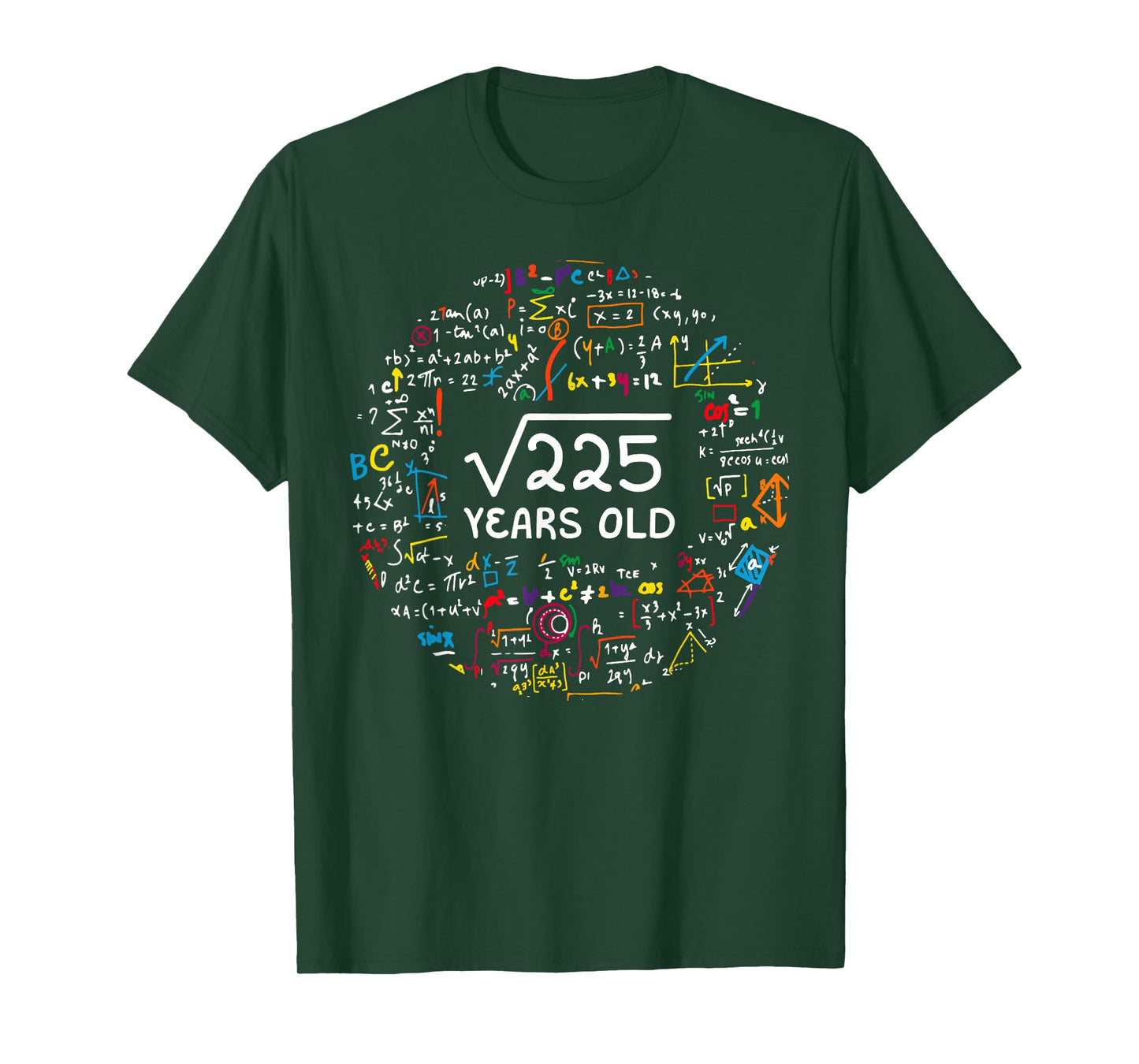 Square Root Of 225 15th Birthday 15 Year Old Gifts Math Bday T-Shirt