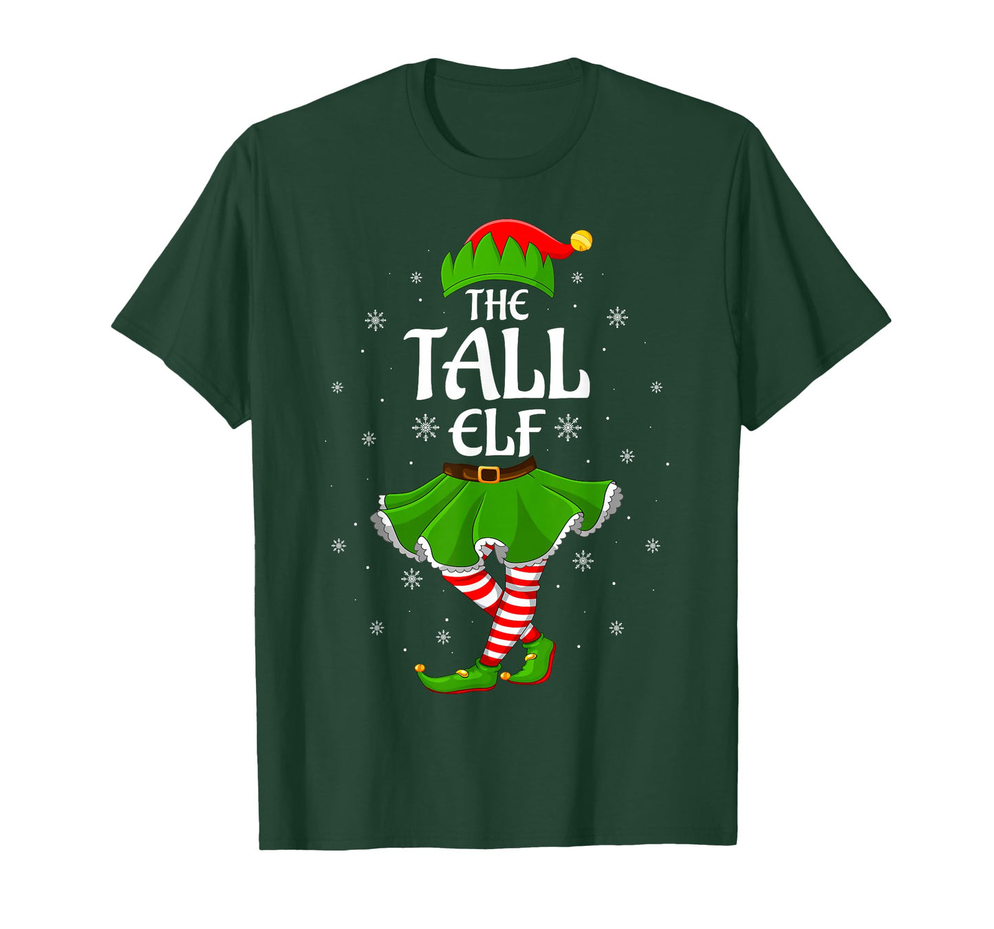 Tall Elf Christmas Family Girls Women Elf Squad Xmas T-Shirt