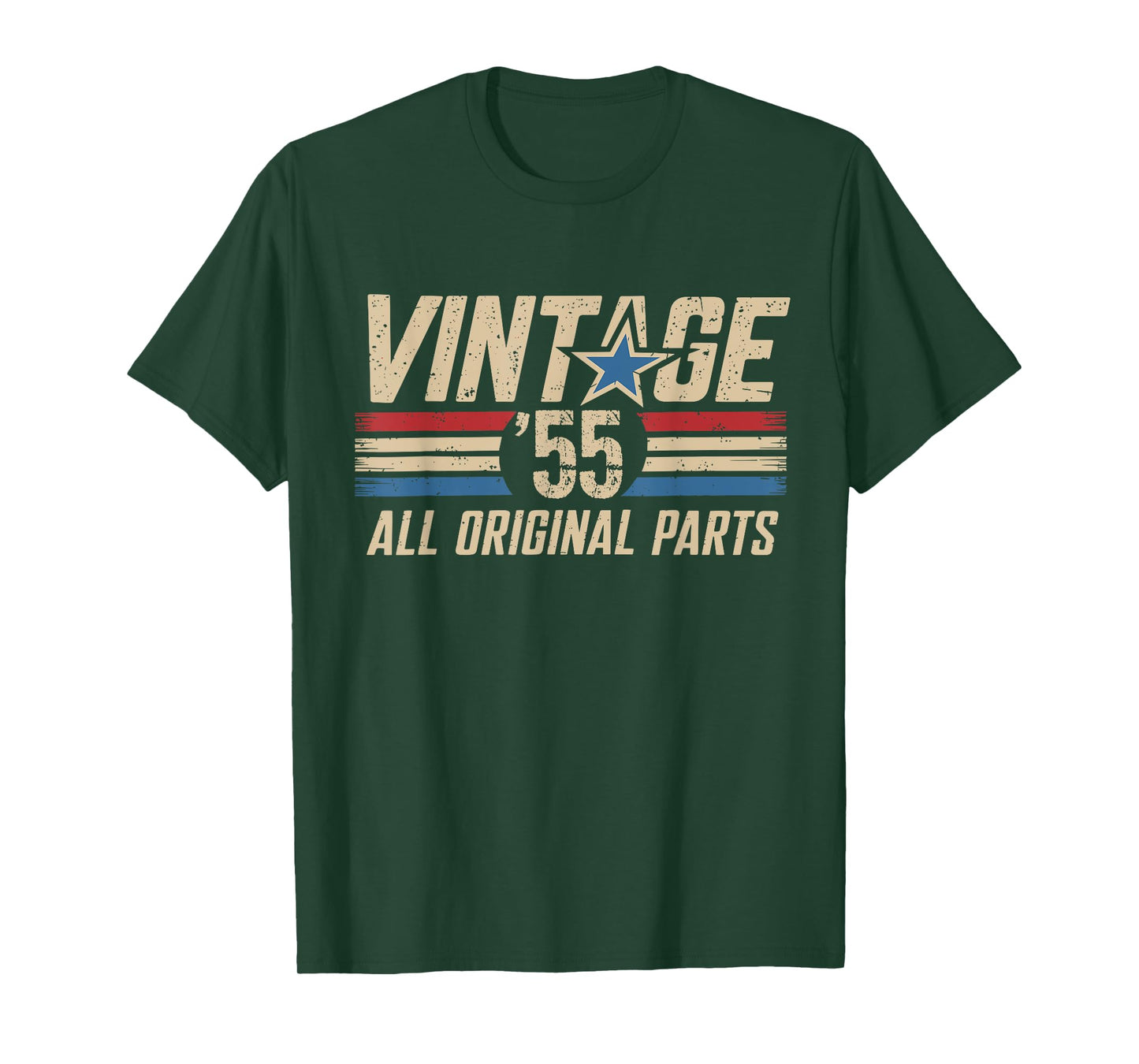 Retro Vintage 1955 All Original Parts 70th Birthday For Men T-Shirt