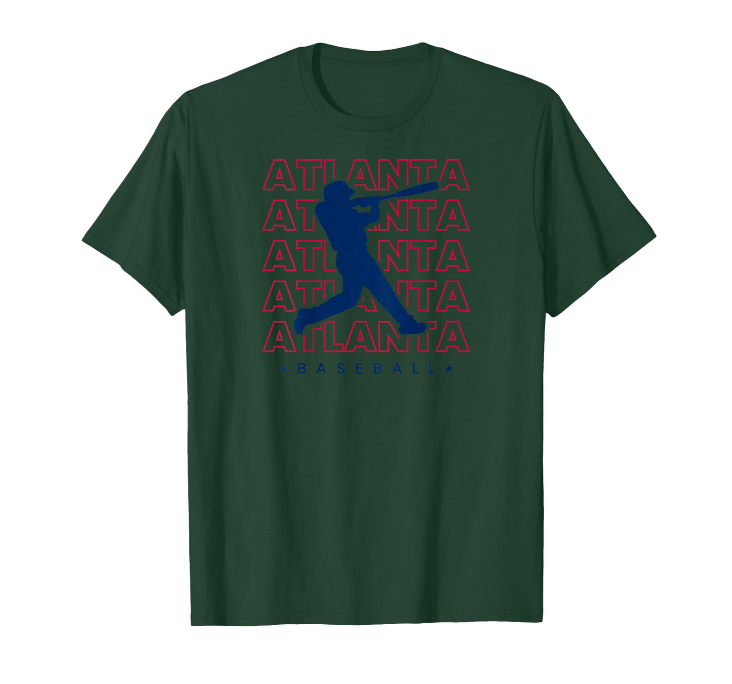 Atlanta Baseball Minimalist Backprint Retro Baseball Lover T-Shirt