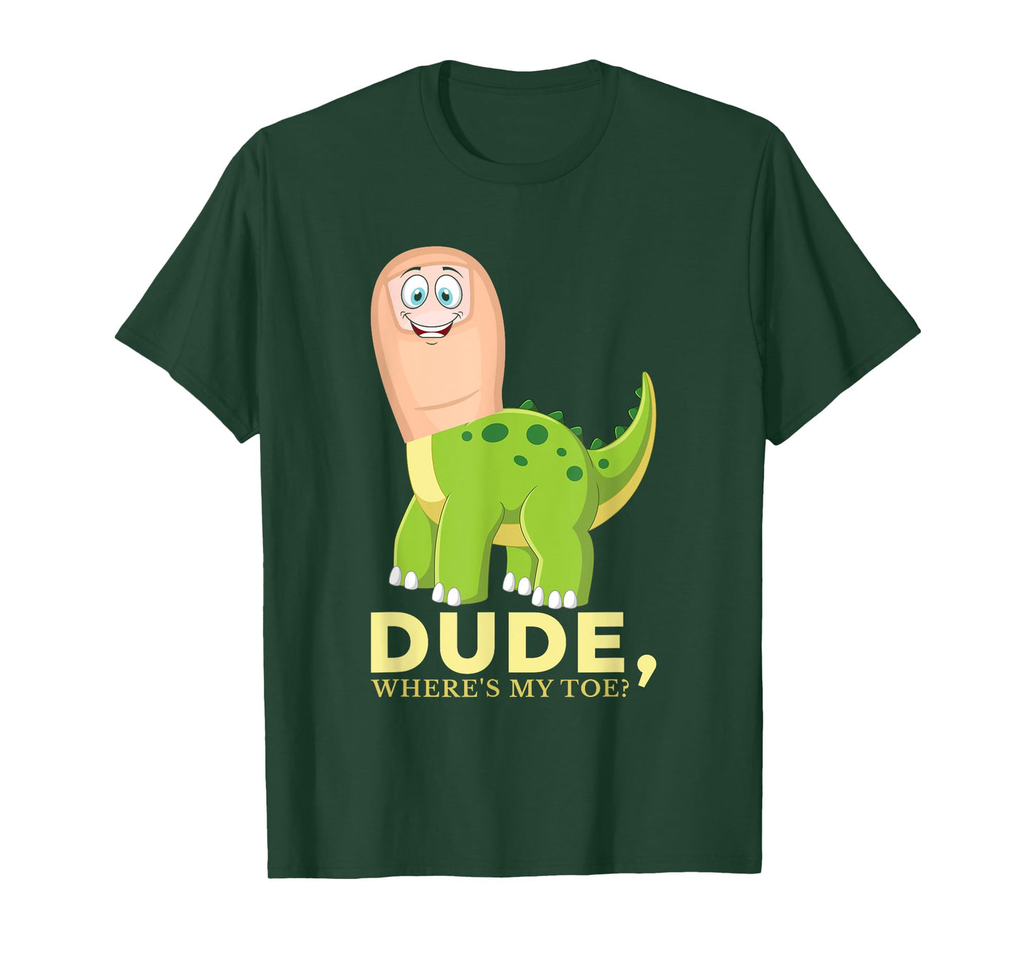 Dude Where's My Toe Funny Amputation Brontosaurus Amputee T-Shirt