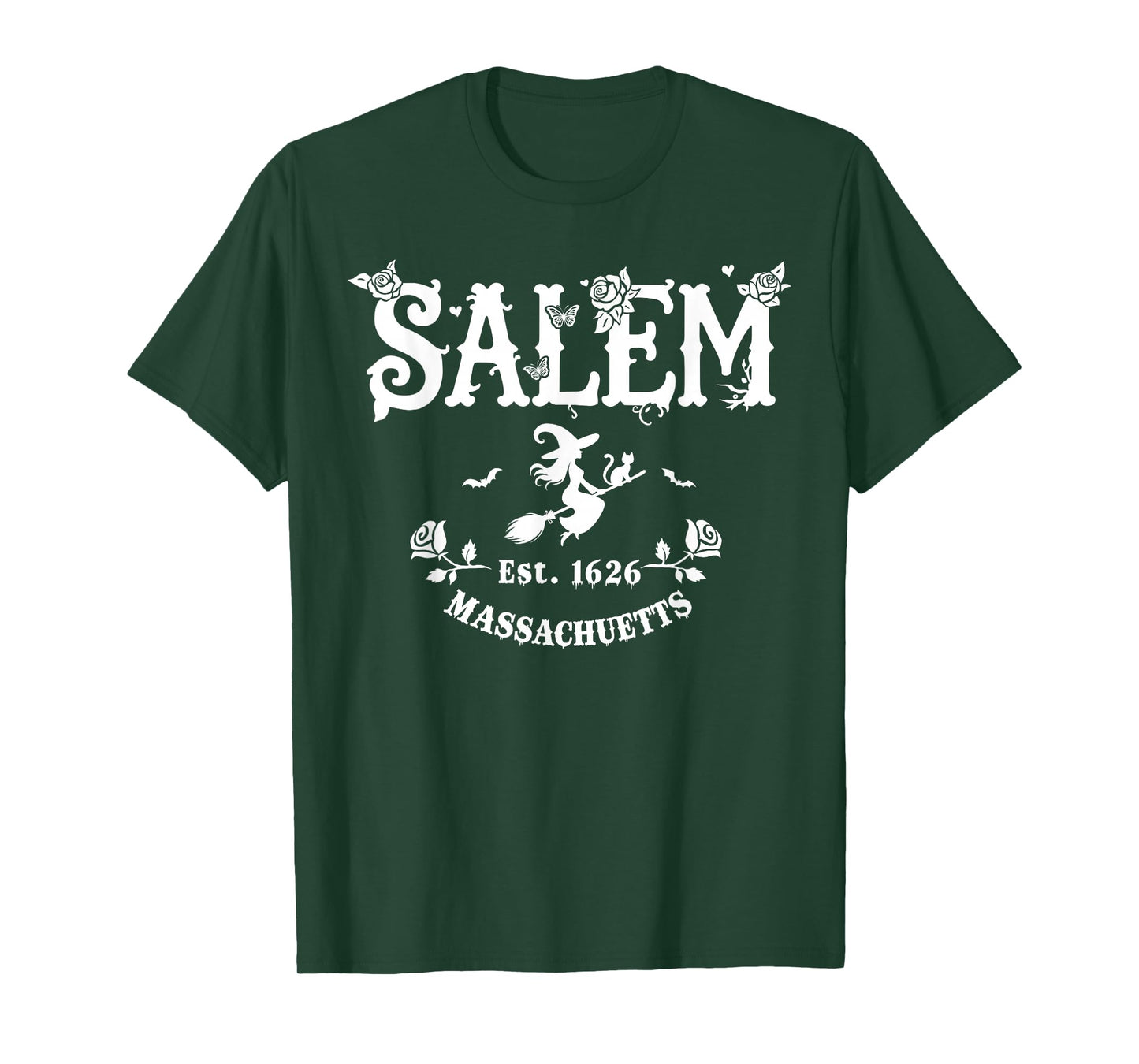 Retro Salem Massachusetts MA Vintage Halloween Witch Costume T-Shirt