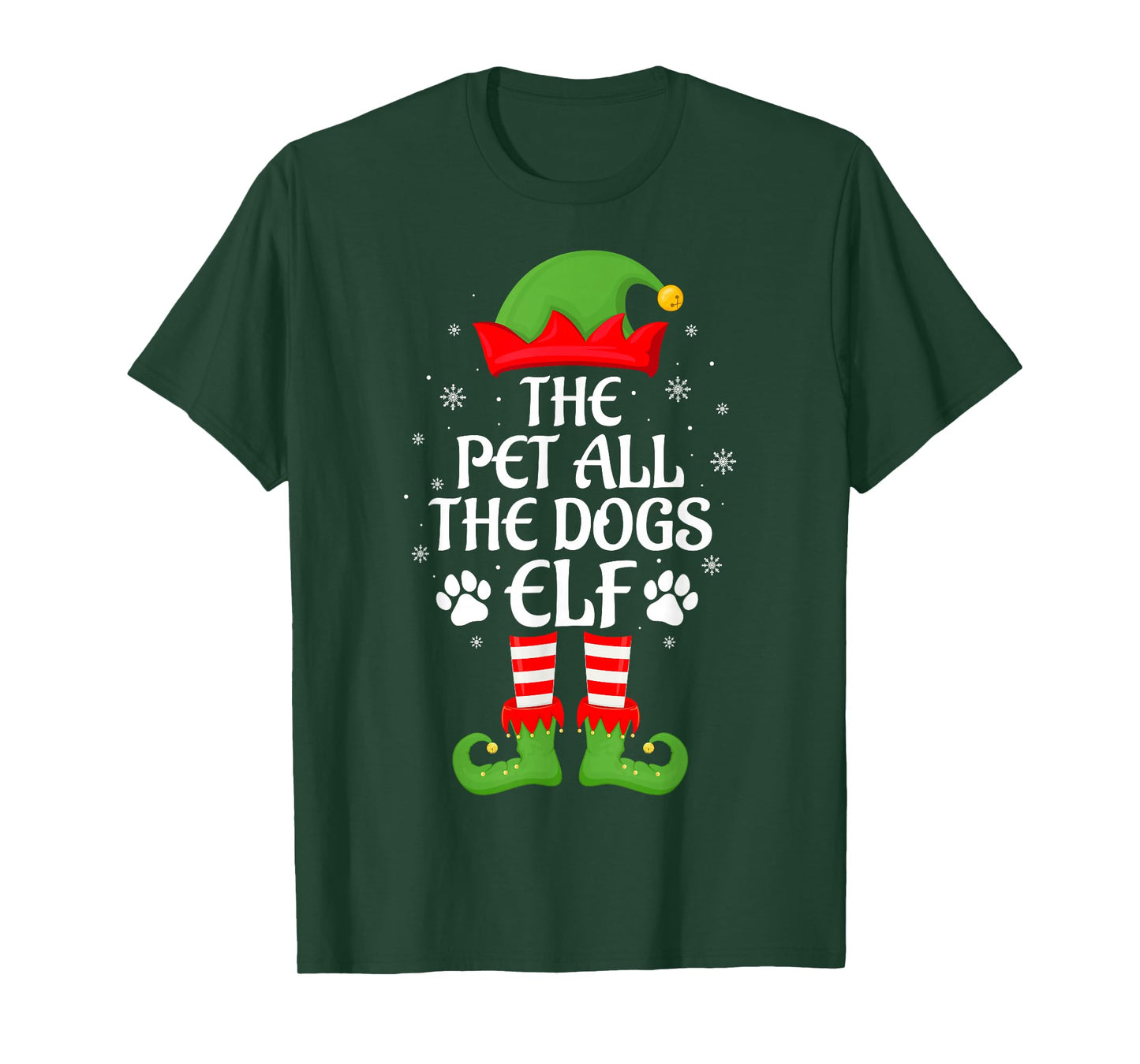 Pet All The Dogs Elf Family Matching Elf Squad Christmas T-Shirt