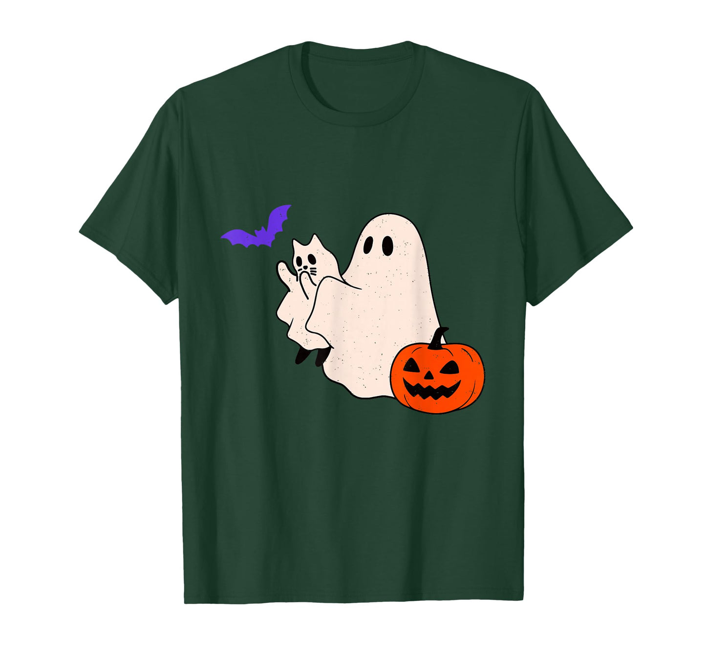 Ghost Cat Bat Pumpkin Halloween Spooky Season Men Women Kids T-Shirt