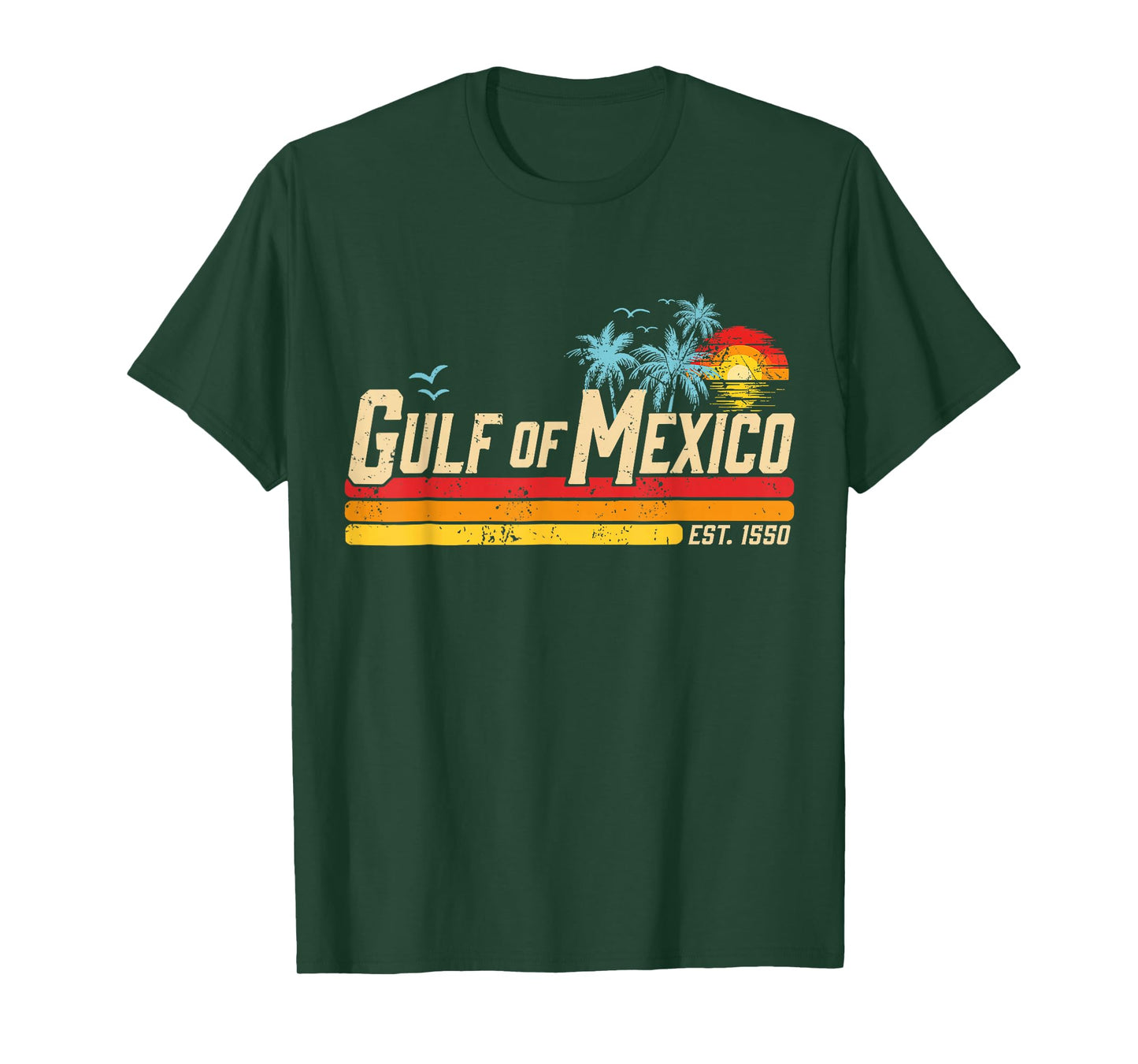 Gulf of Mexico Forever Est 1550 Retro Vintage Beach Mens T-Shirt