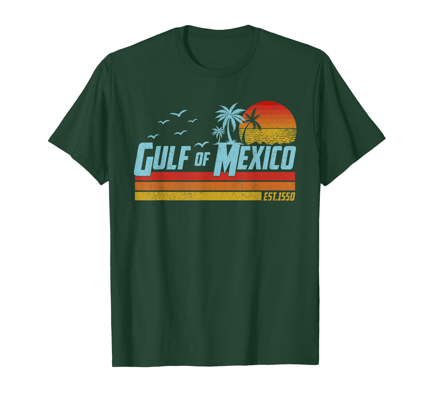 Gulf of Mexico Est 1550 Retro Vintage Beach T-Shirt