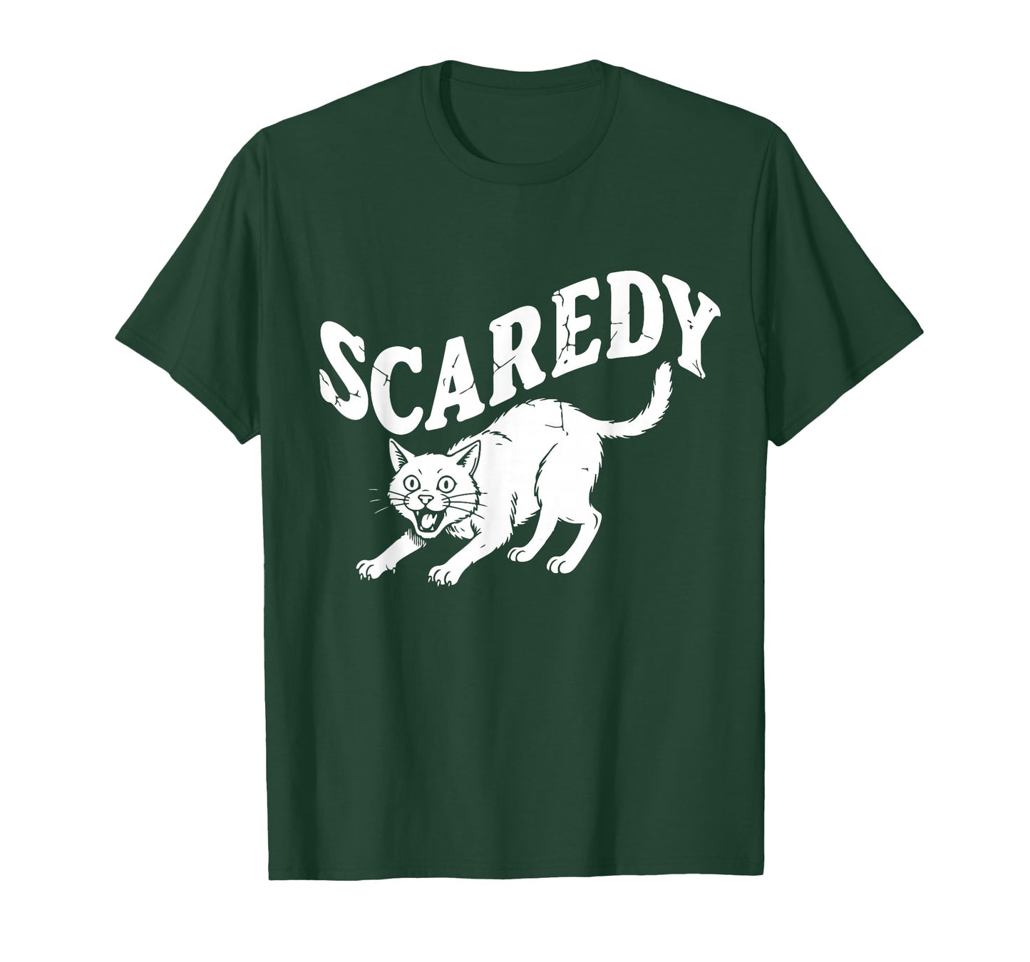 Spooky Scared Cat “Scaredy” Halloween Graphic Tee T-Shirt