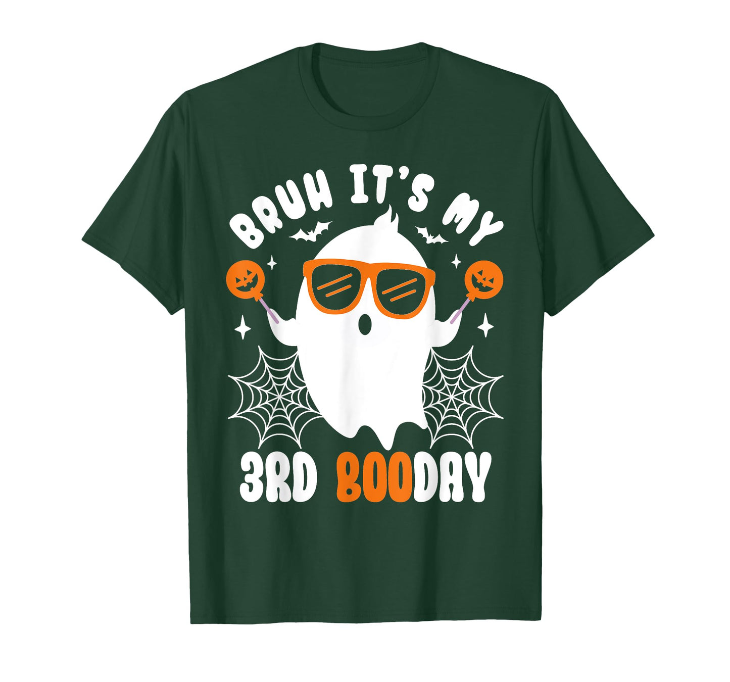 Bruh It's My 3rd Boo Day, Funny Halloween Ghost Boo Birthday T-Shirt