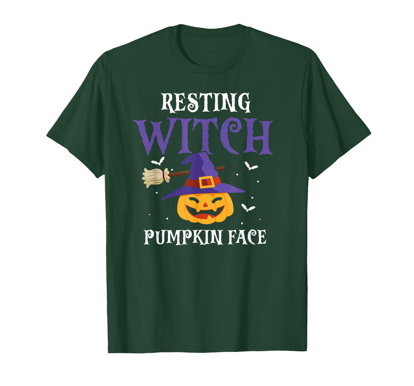 Resting Witch Pumpkin Face Funny Halloween Humor T-Shirt