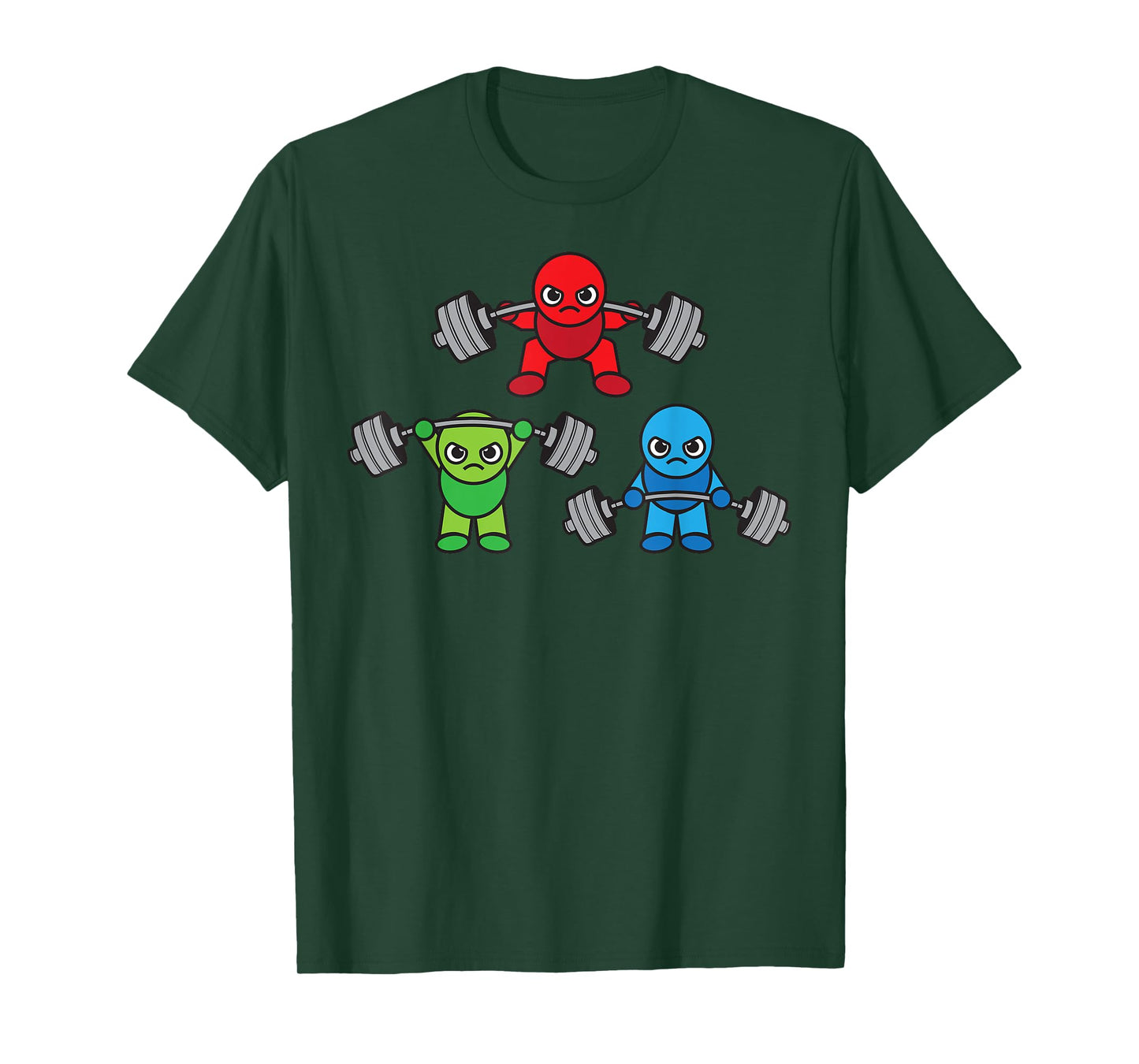 Weightlifting Cartoon Characters Gym T-Shirt T-Shirt