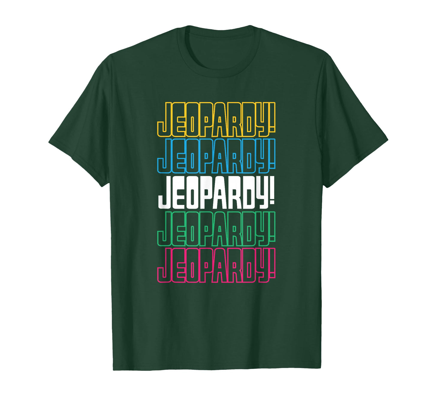 Jeopardy! Repeat Logo T-Shirt - Unisex-Adults, Black, Small, Short Sleeve, Themed Novelty