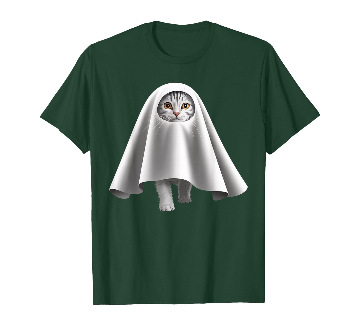 Ghost Cat Meme Funny Halloween Men Women Kids T-Shirt