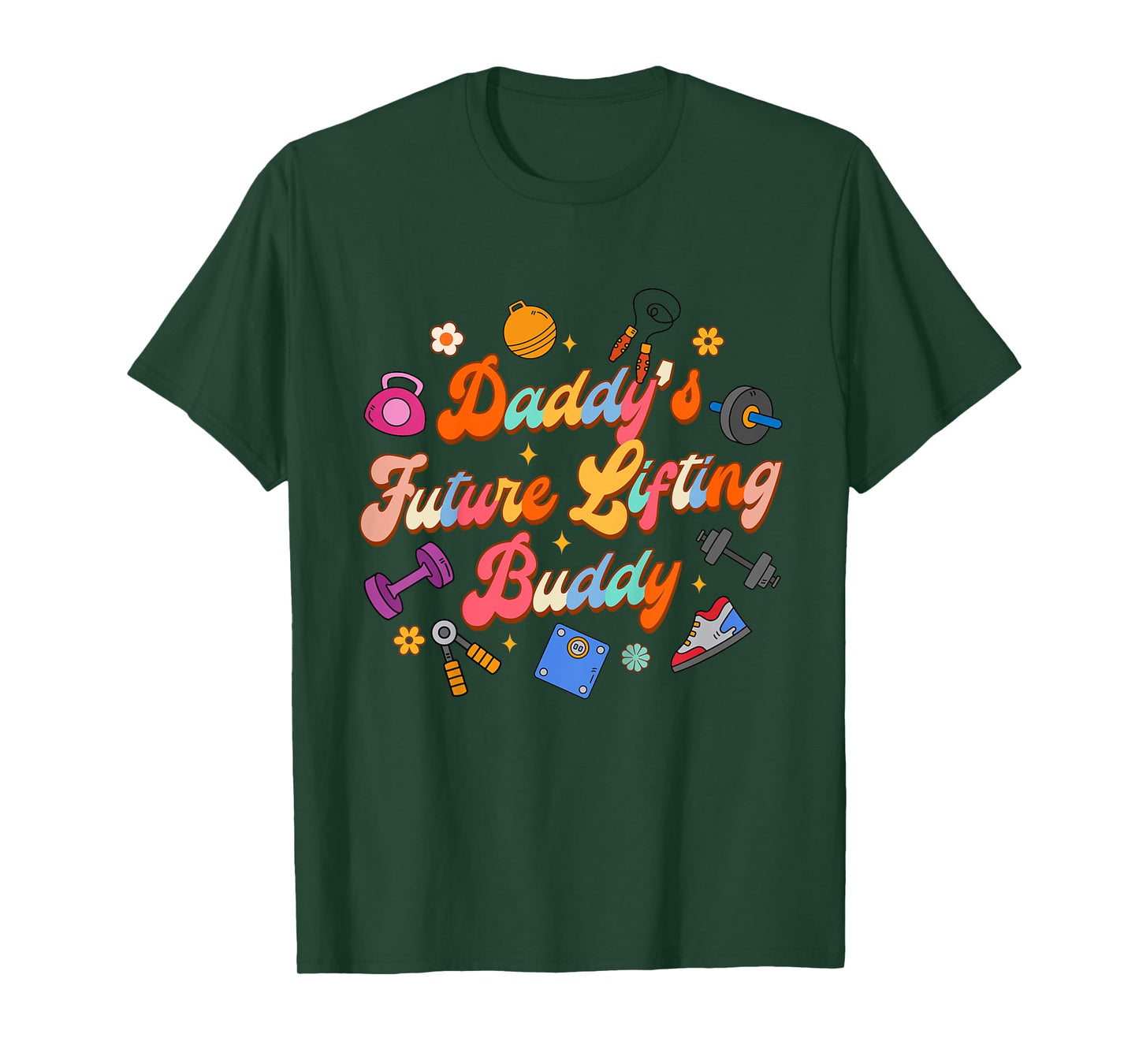 Kids Fitness Gym Weightlifting Dad Daddy's Future Lifting Buddy T-Shirt