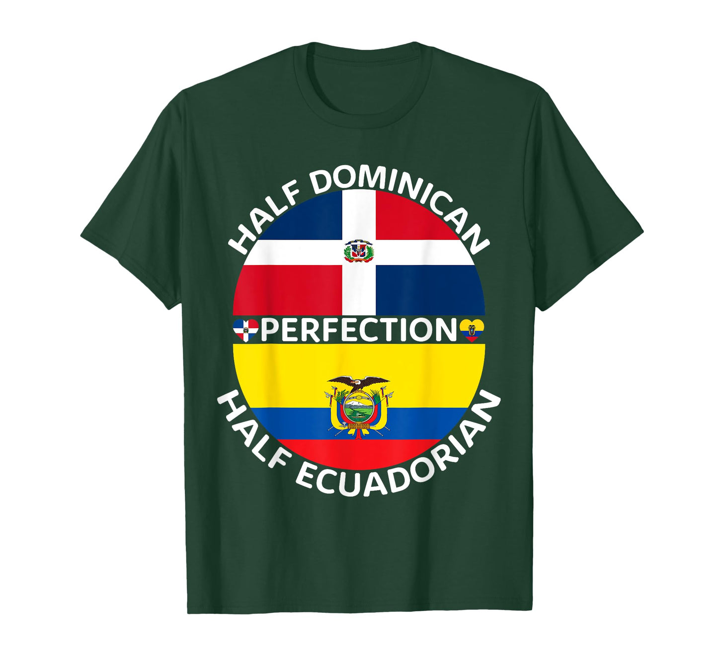 Half Ecuadorian Half Dominican Republic Ecuador Flag Men T-Shirt
