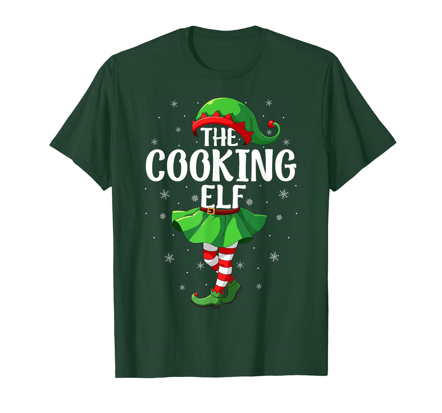 Cooking Elf Christmas Girls Women Elf Squad Xmas Family T-Shirt