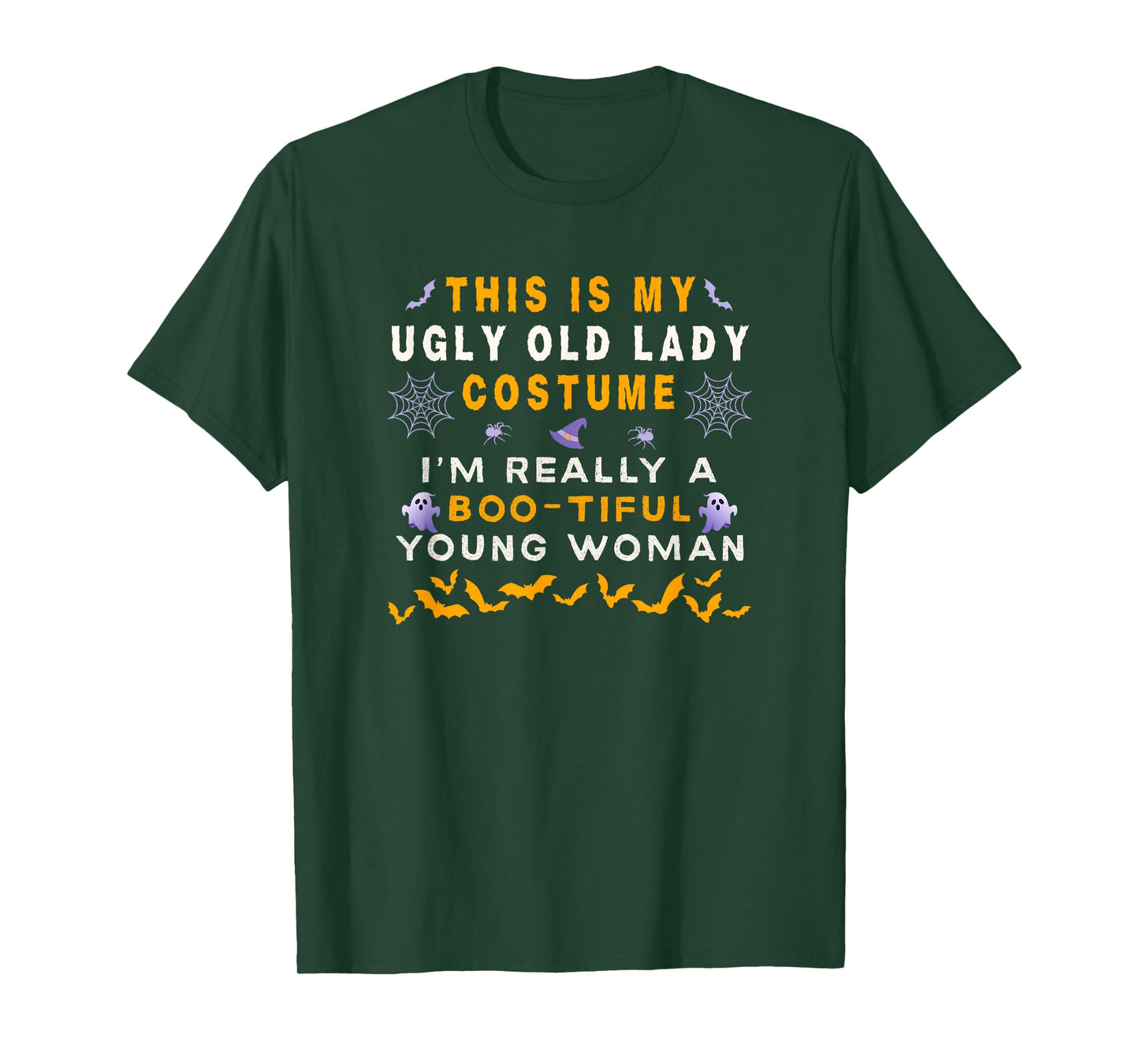 Funny Lazy Halloween This is My Ugly Old Lady Costume T-Shirt